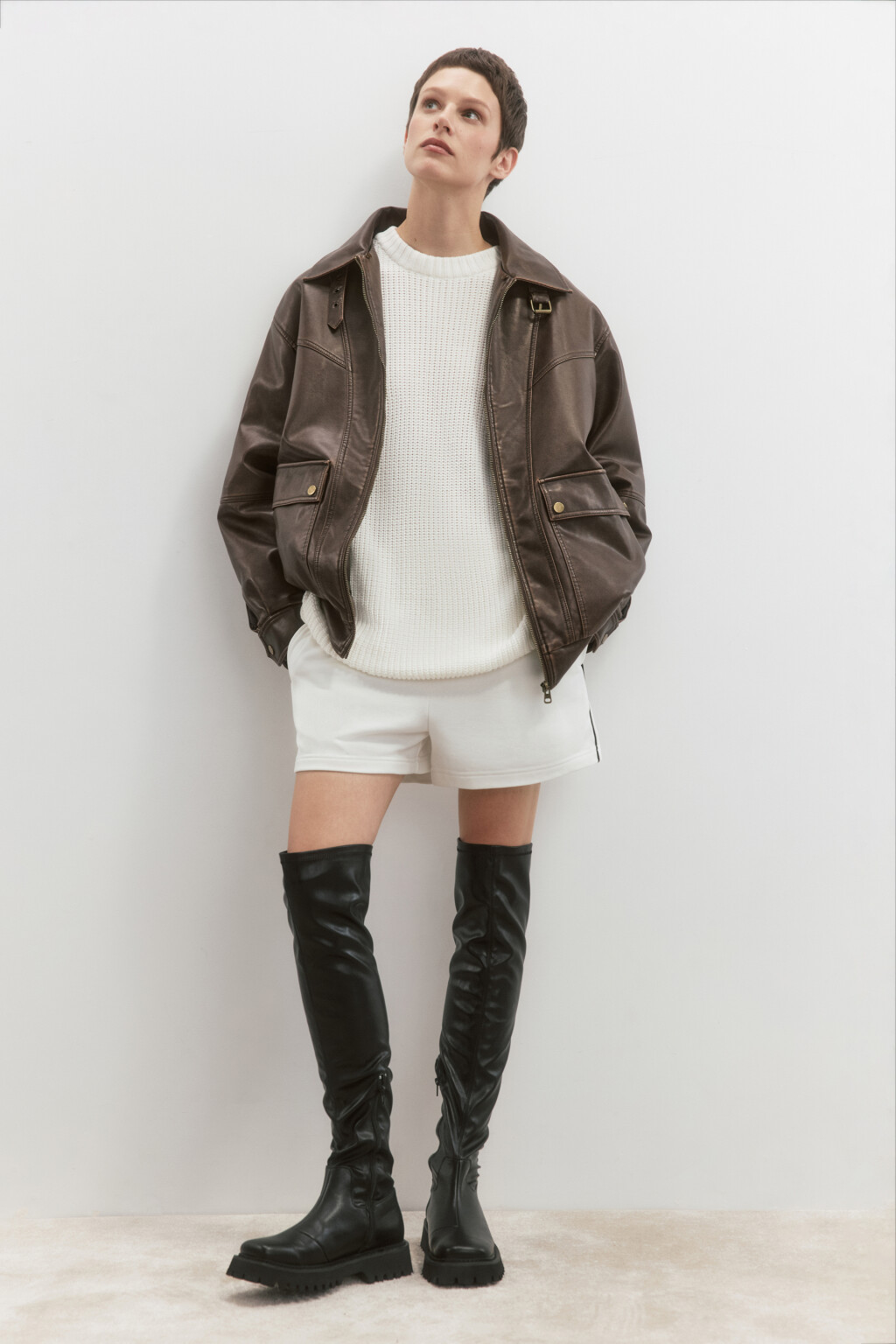 Сапоги-ботфорты высокие на платформе - цвет черный - 6