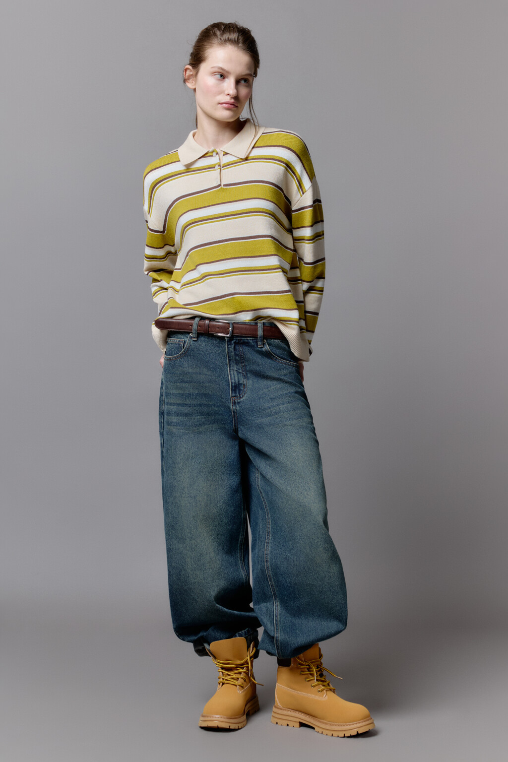 Ботинки-тимберленды унисекс кожаные - цвет бежевый - 3