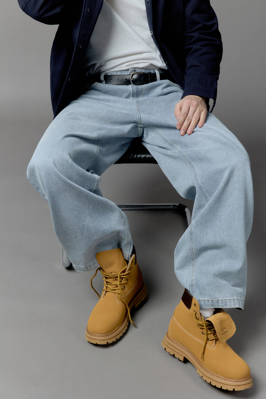 Ботинки-тимберленды унисекс кожаные - цвет бежевый - 7