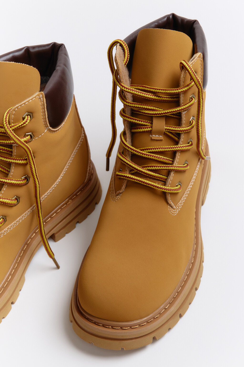 Ботинки-тимберленды унисекс кожаные - цвет бежевый - 5