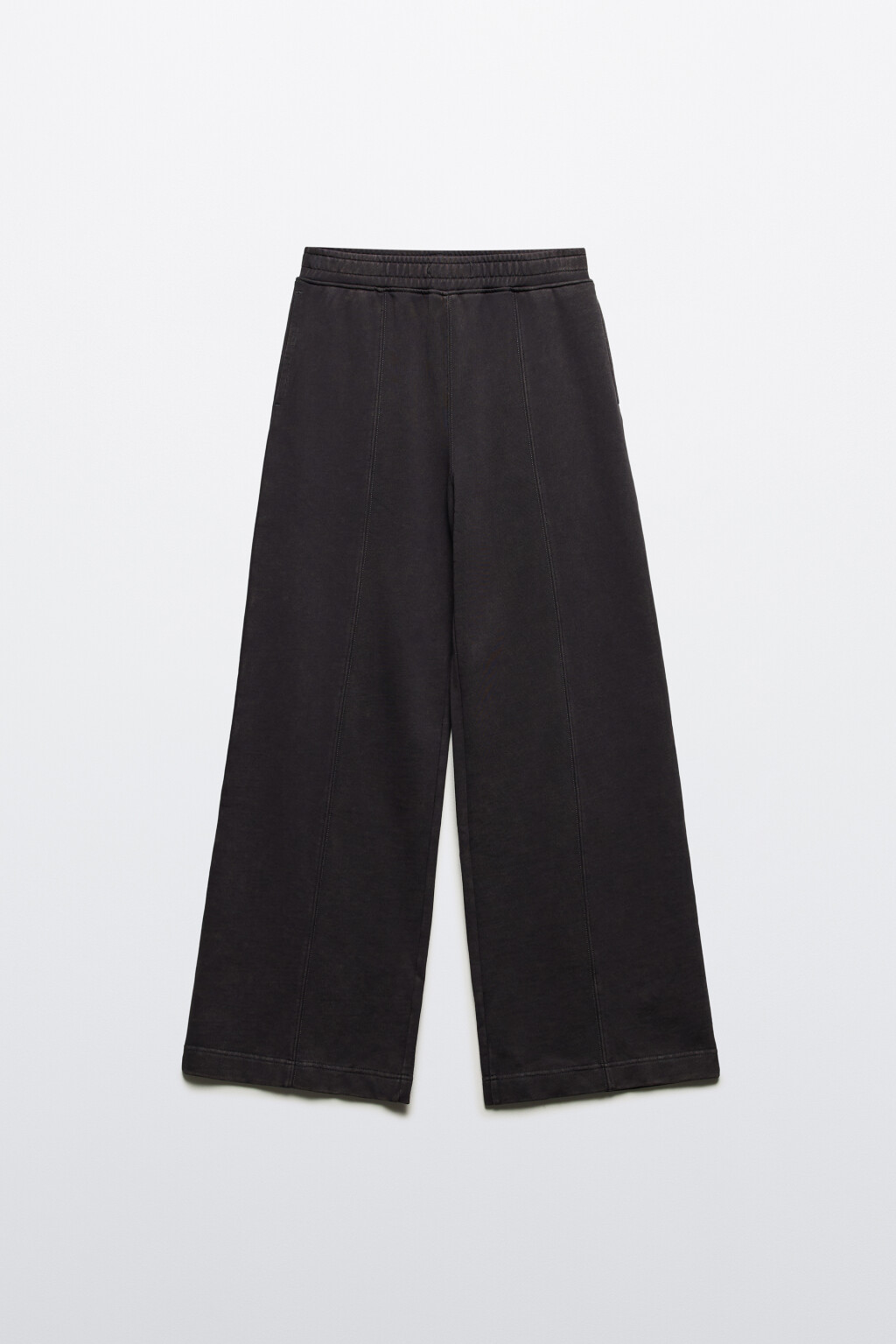 Брюки широкие трикотажные из футера - цвет серый - 7