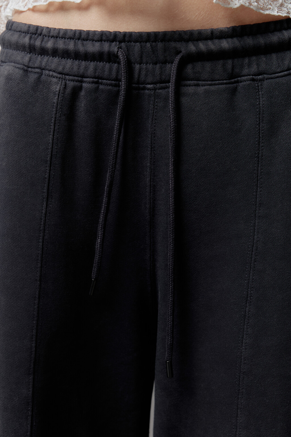 Брюки широкие трикотажные из футера - цвет серый - 5