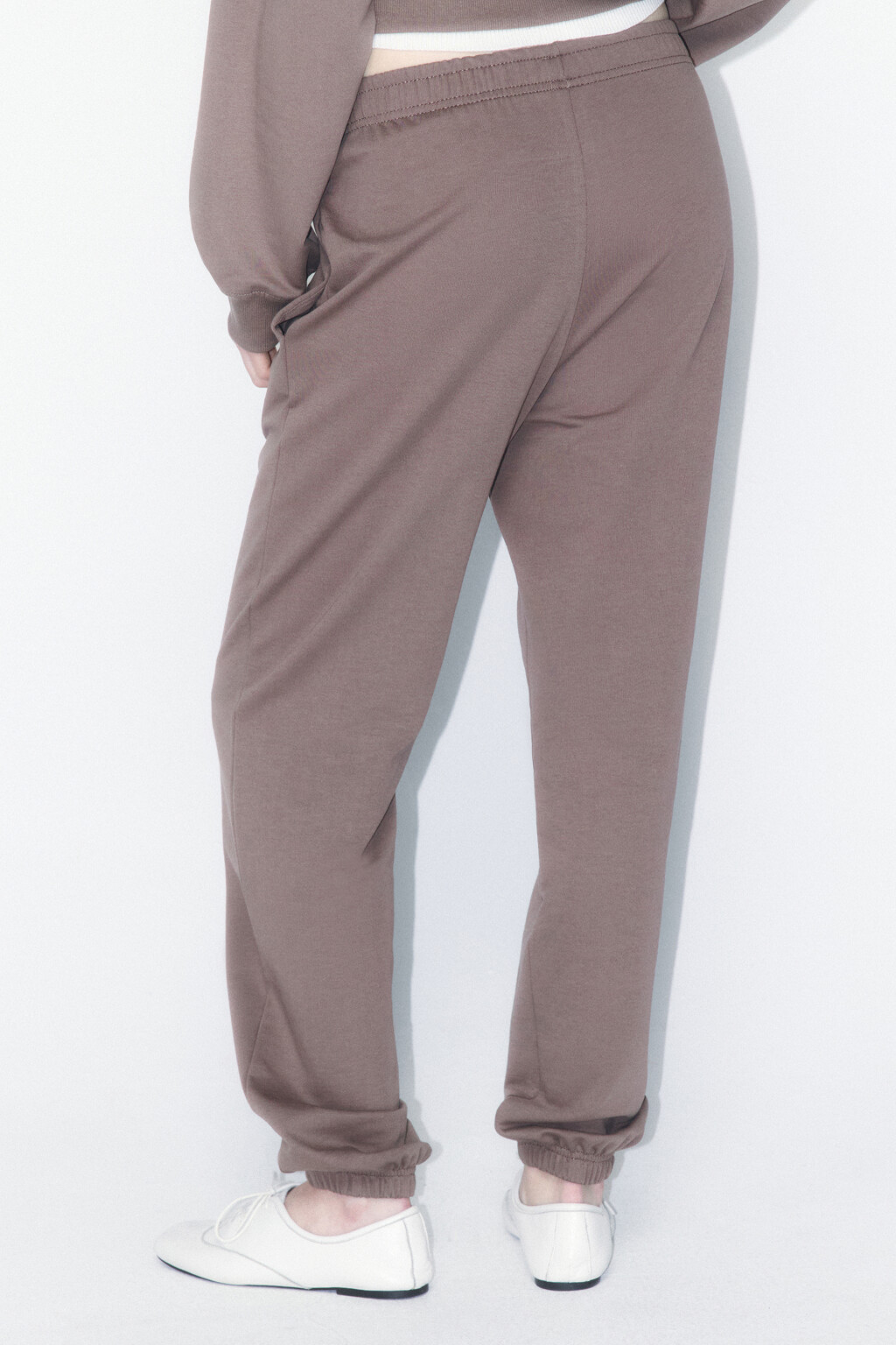 Брюки-джоггеры базовые из хлопкового футера - цвет бежевый - 3
