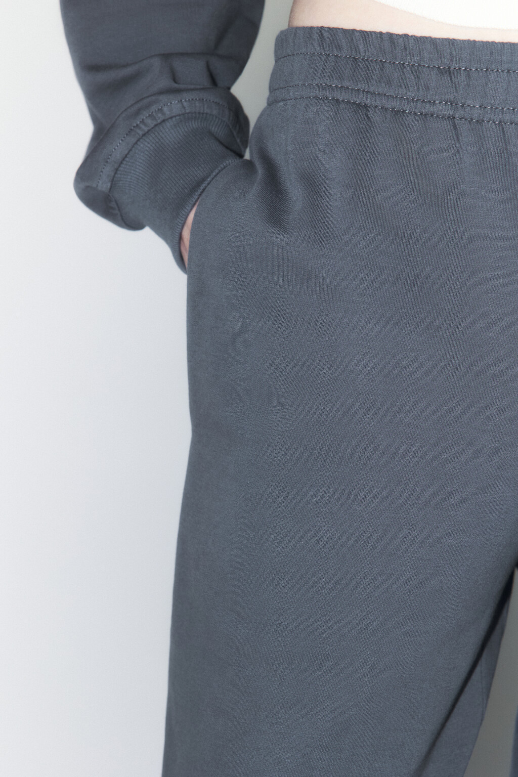 Брюки-джоггеры базовые из хлопкового футера - цвет серый - 6