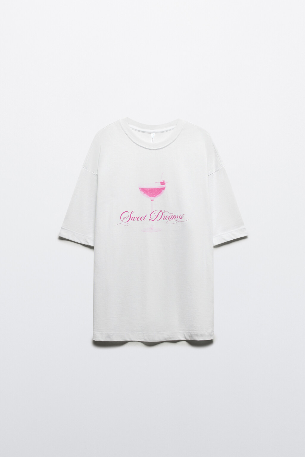 Футболка прямая хлопковая с принтом - цвет белый - 7