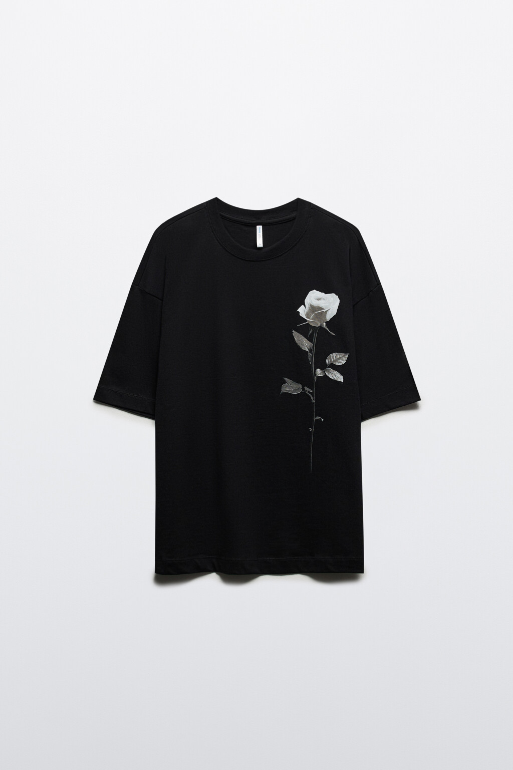 Футболка прямая хлопковая с принтом - цвет черный - 7