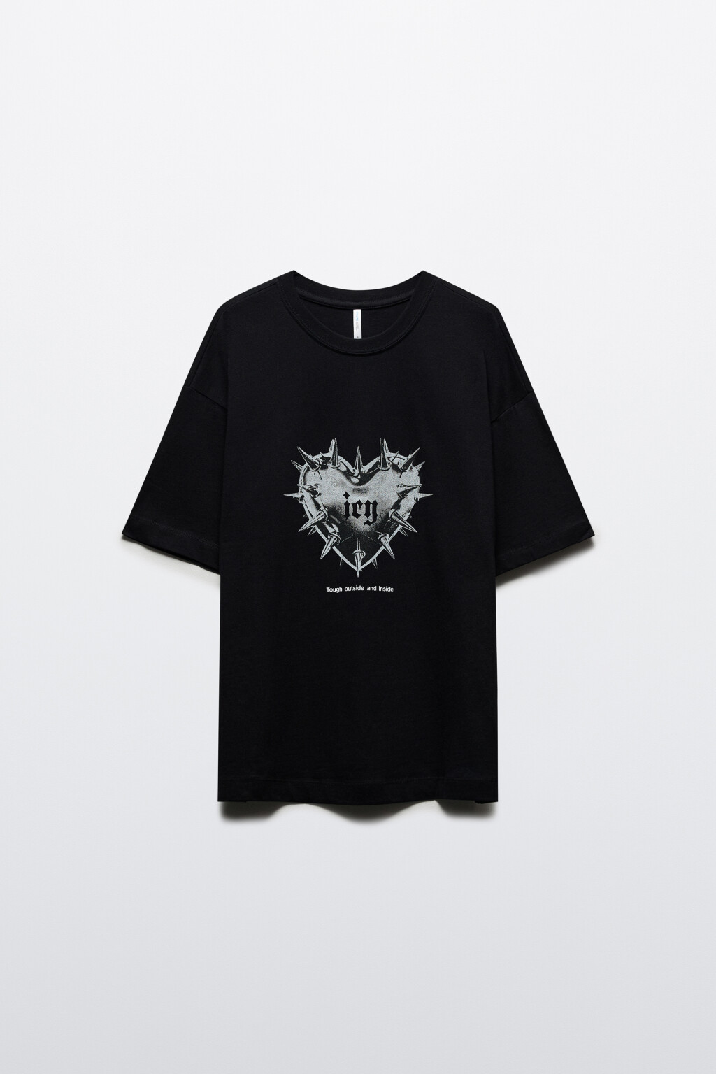 Футболка прямая хлопковая с принтом - цвет черный - 8