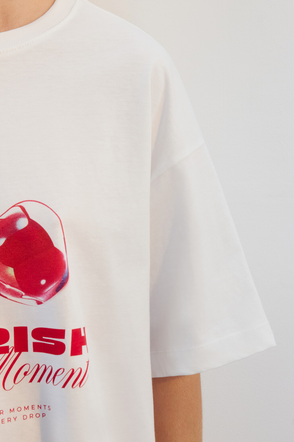 Футболка прямая хлопковая с принтом - цвет белый - 6