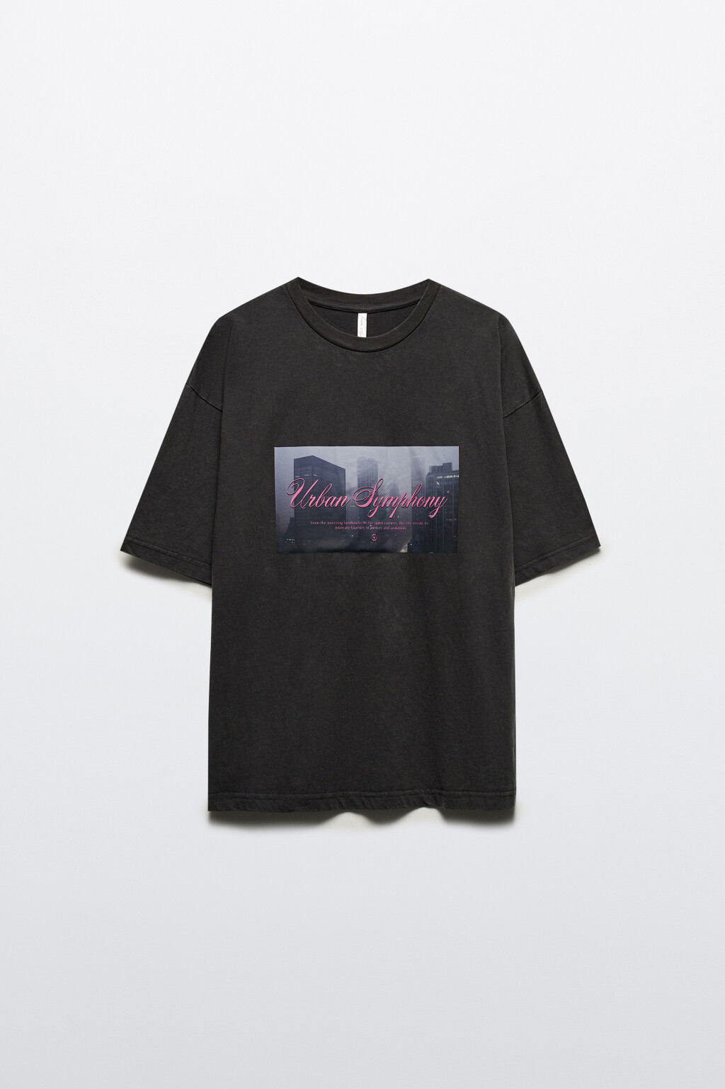 Футболка oversize хлопковая с принтом - цвет серый - 8