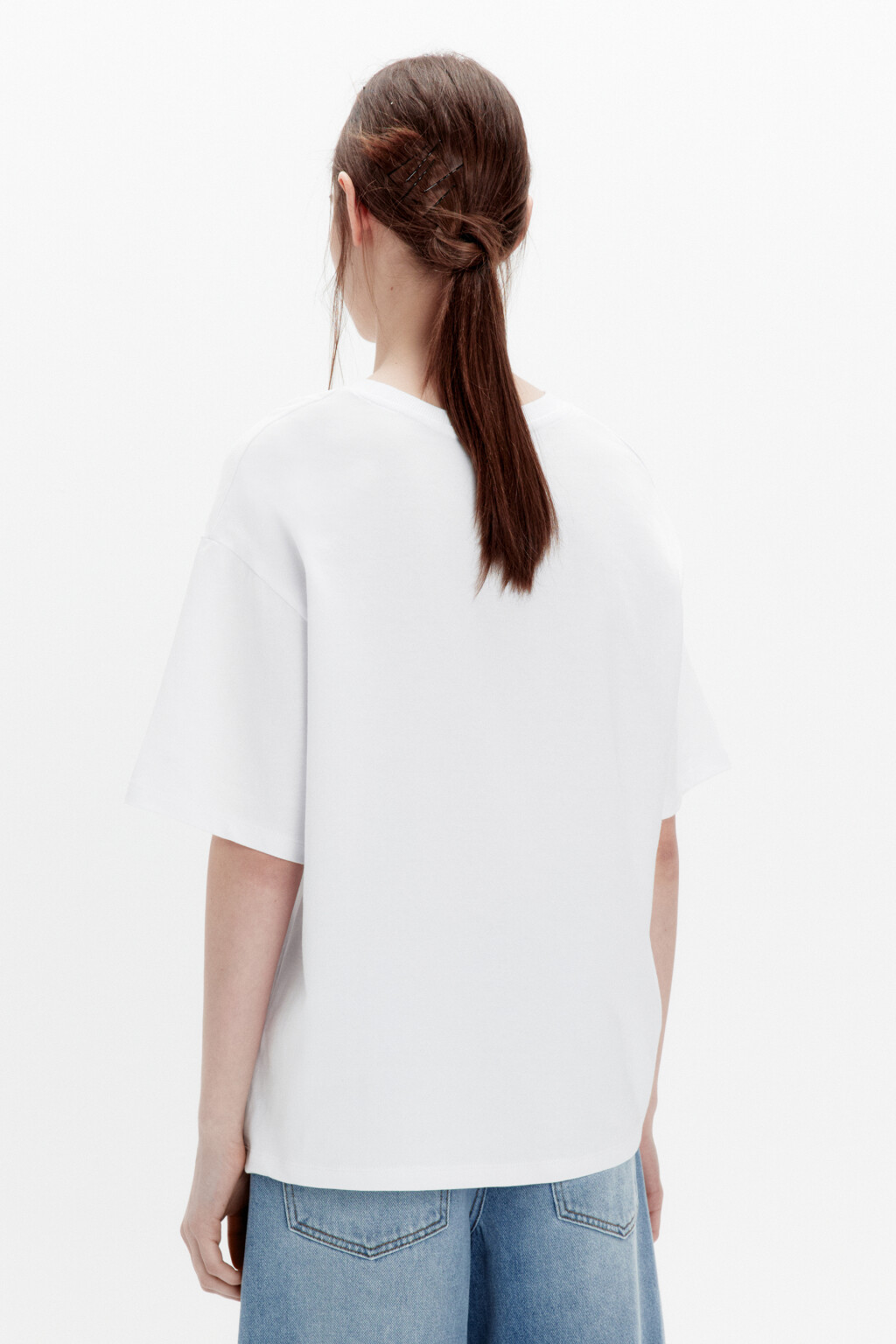 Футболка oversize из плотного хлопка - цвет белый - 3