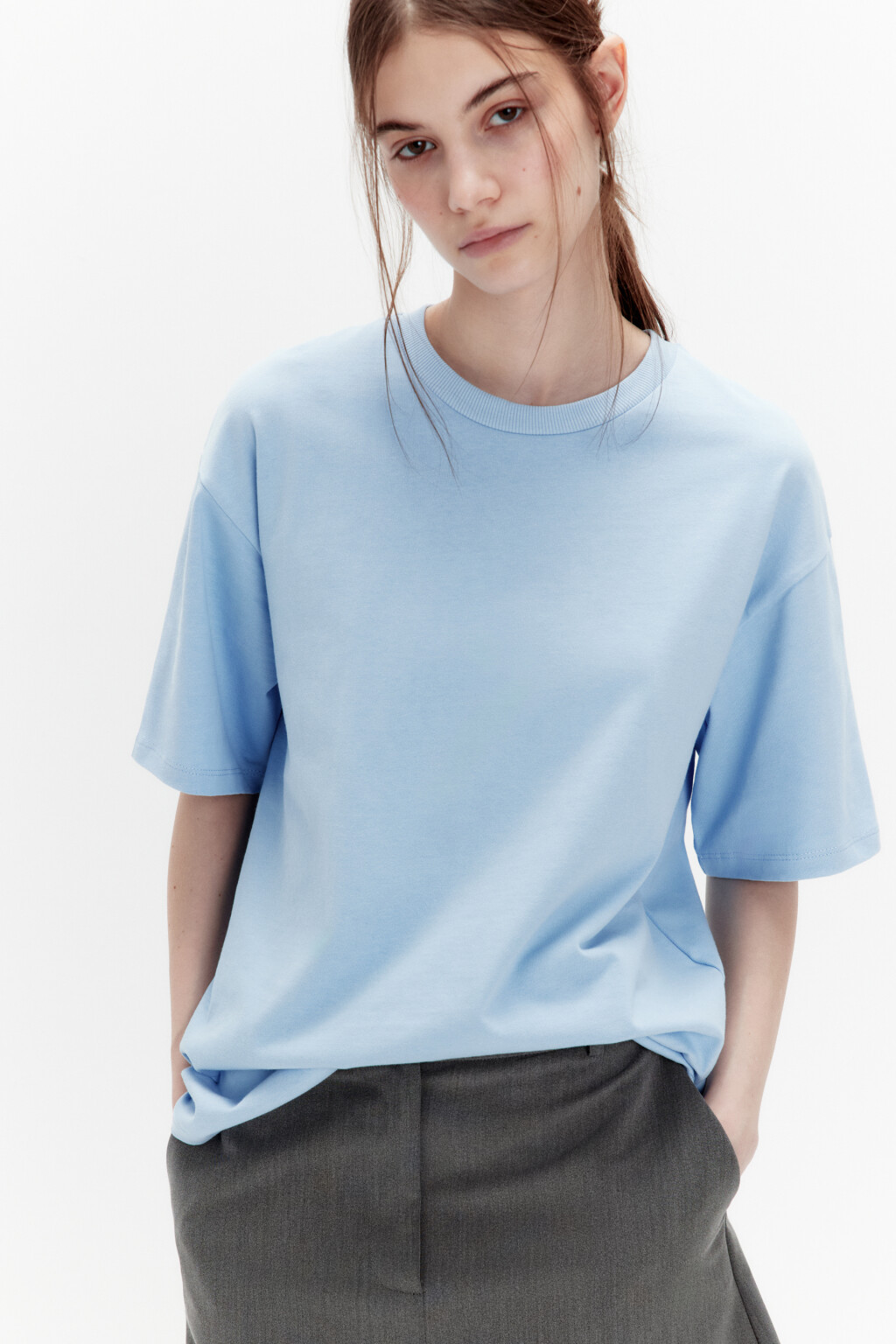 Футболка oversize из плотного хлопка bf2511120002, цвет: голубой (41 ...