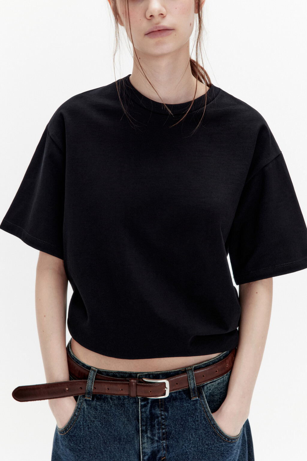 Футболка oversize из плотного хлопка - цвет черный - 1