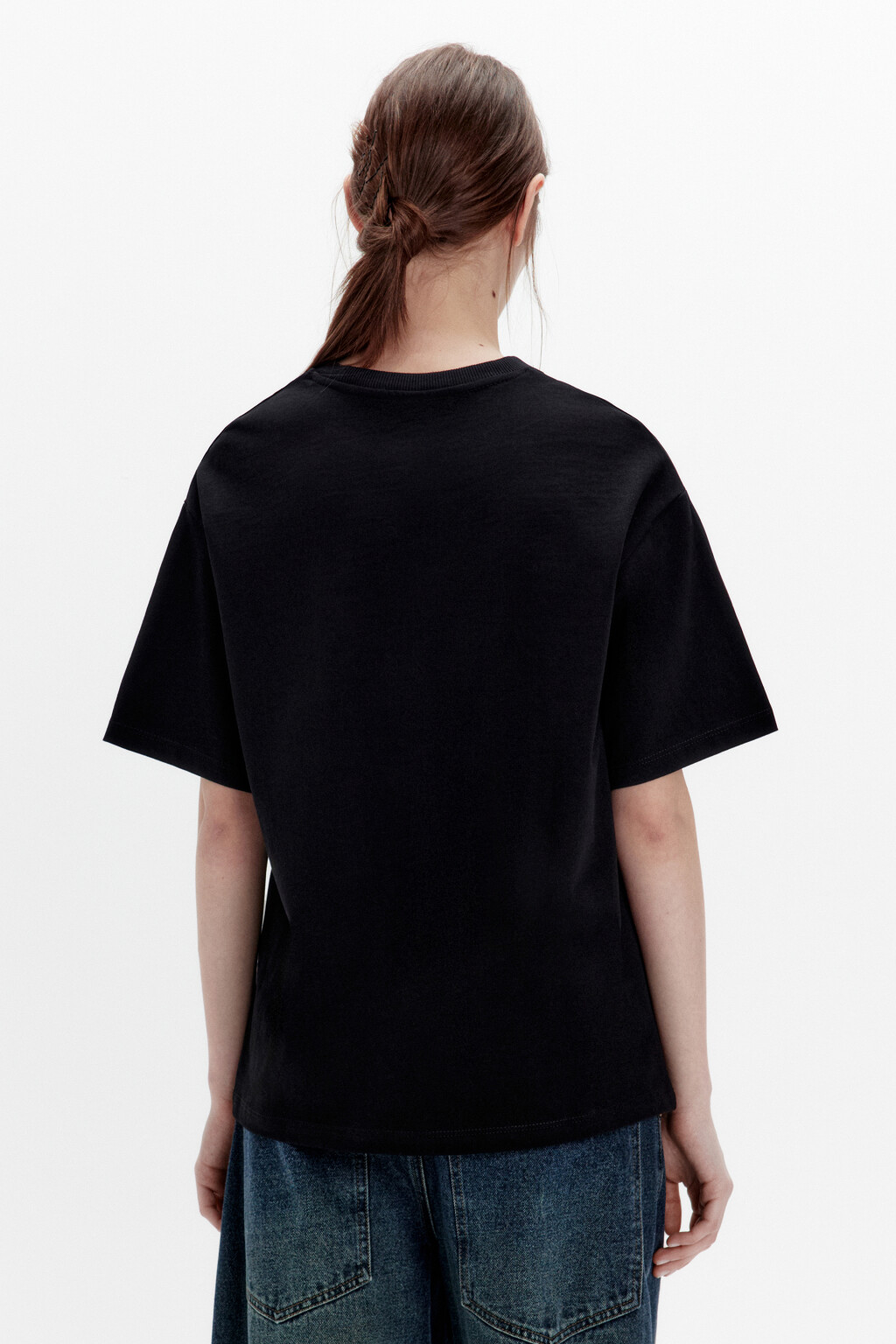 Футболка oversize из плотного хлопка - цвет черный - 4