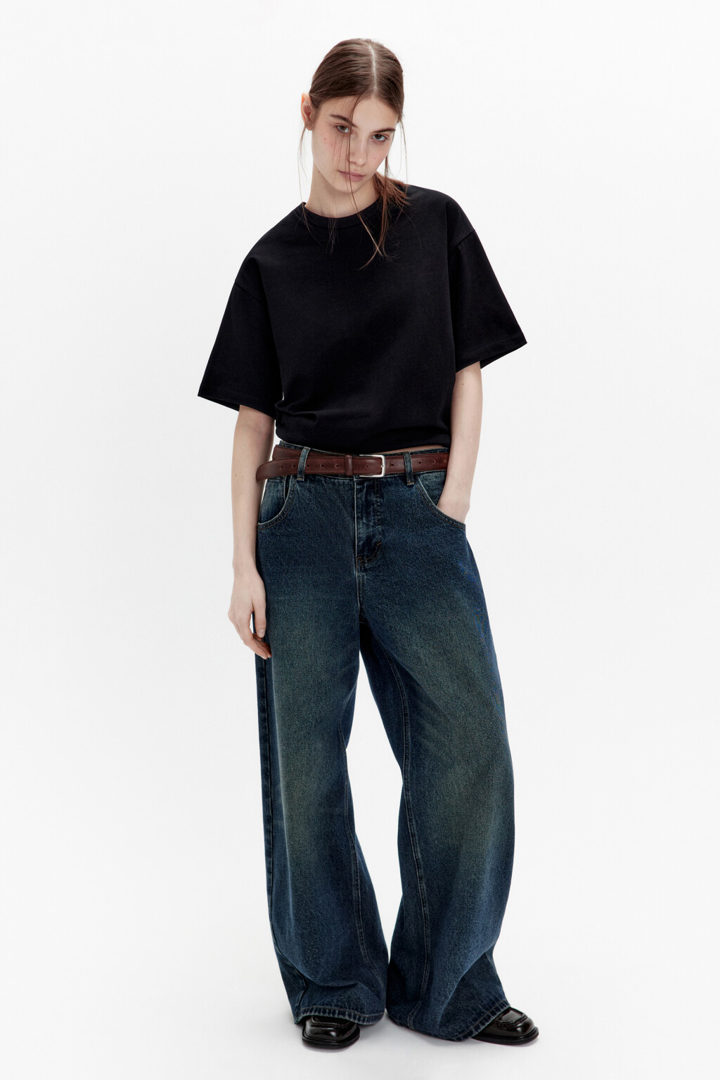 Футболка oversize из плотного хлопка - цвет черный - 5