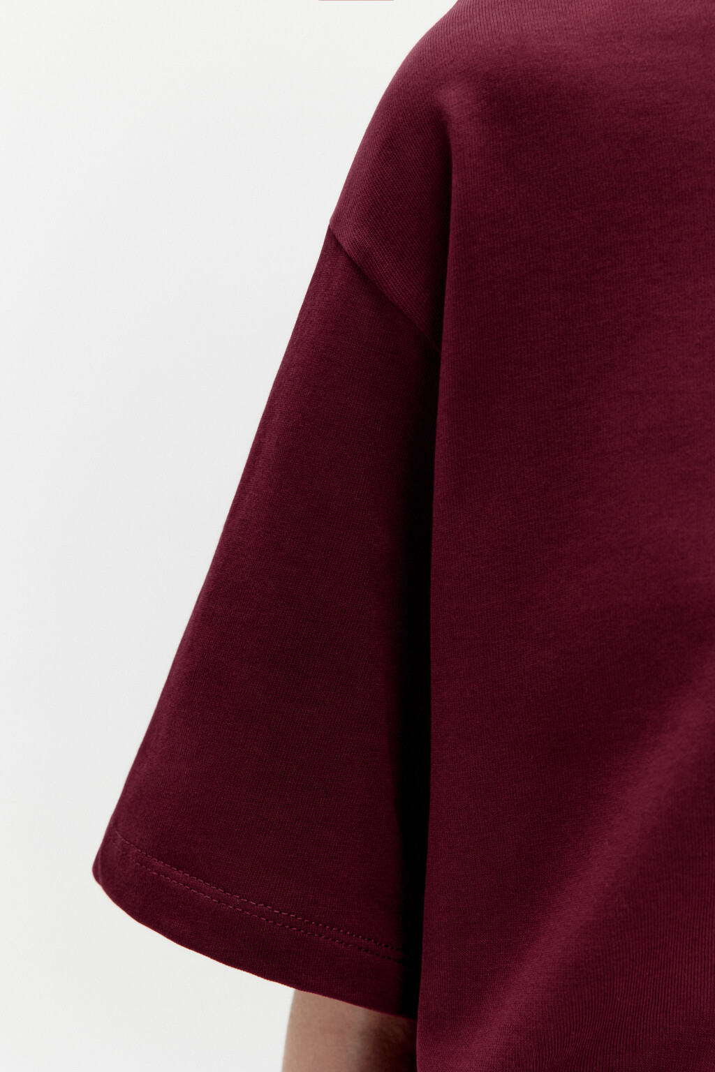 Футболка oversize из плотного хлопка - цвет бордовый - 6