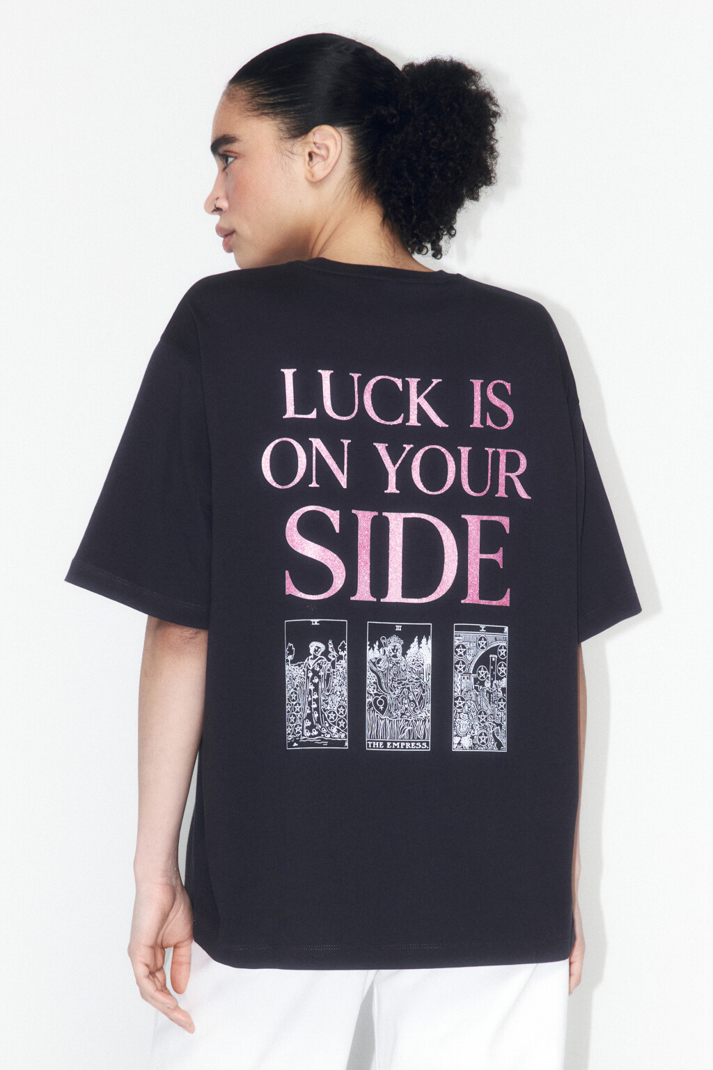 Футболка хлопковая с принтом в стиле таро - цвет серый - 3