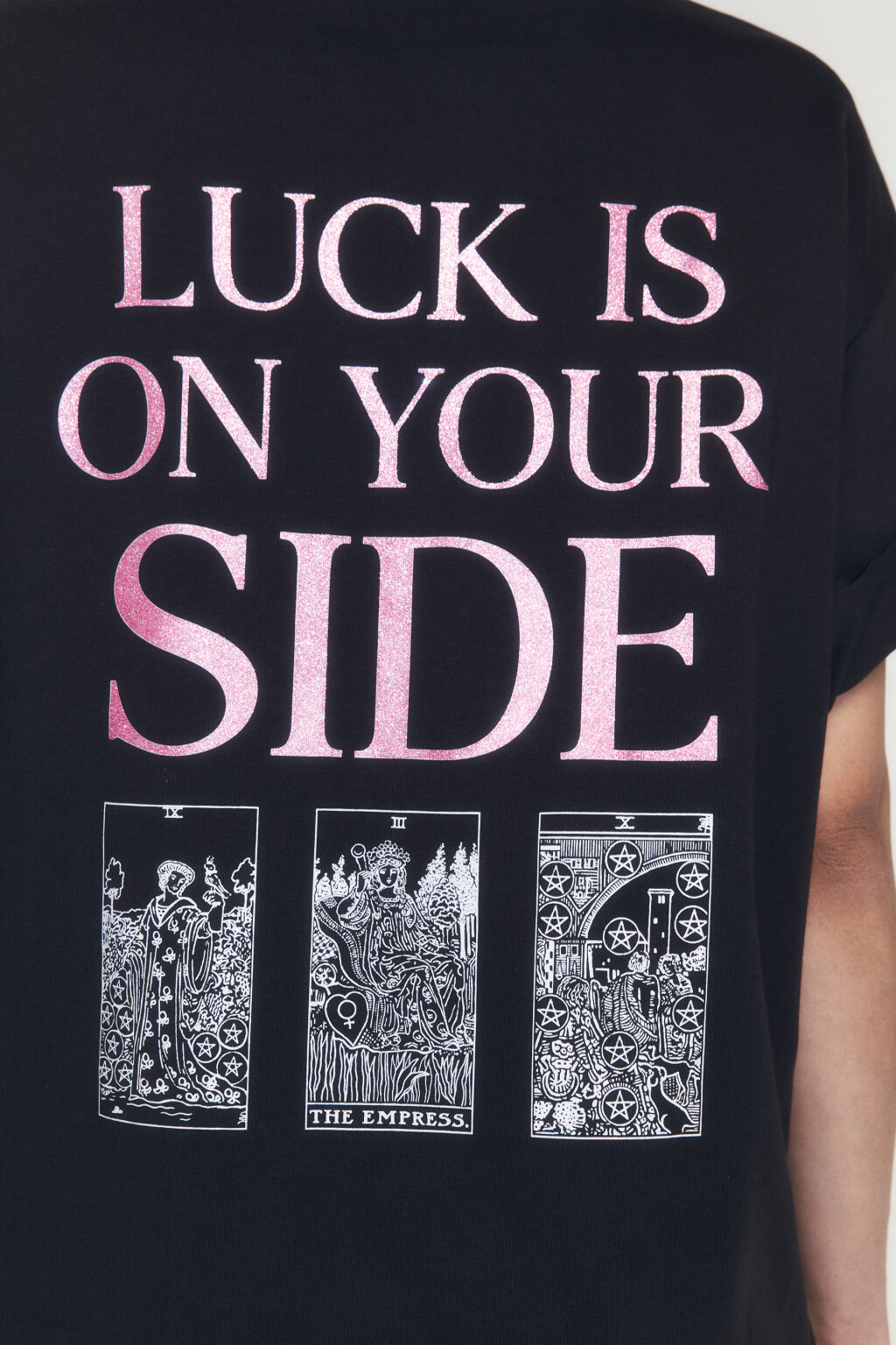 Футболка хлопковая с принтом в стиле таро - цвет серый - 7