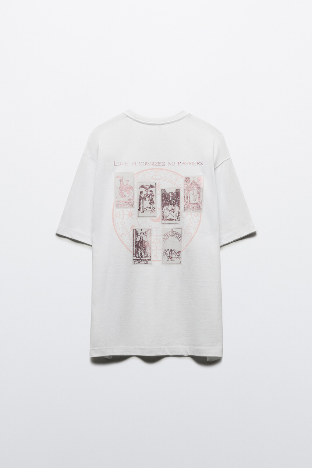 Футболка хлопковая с принтом в стиле таро - цвет белый - 8