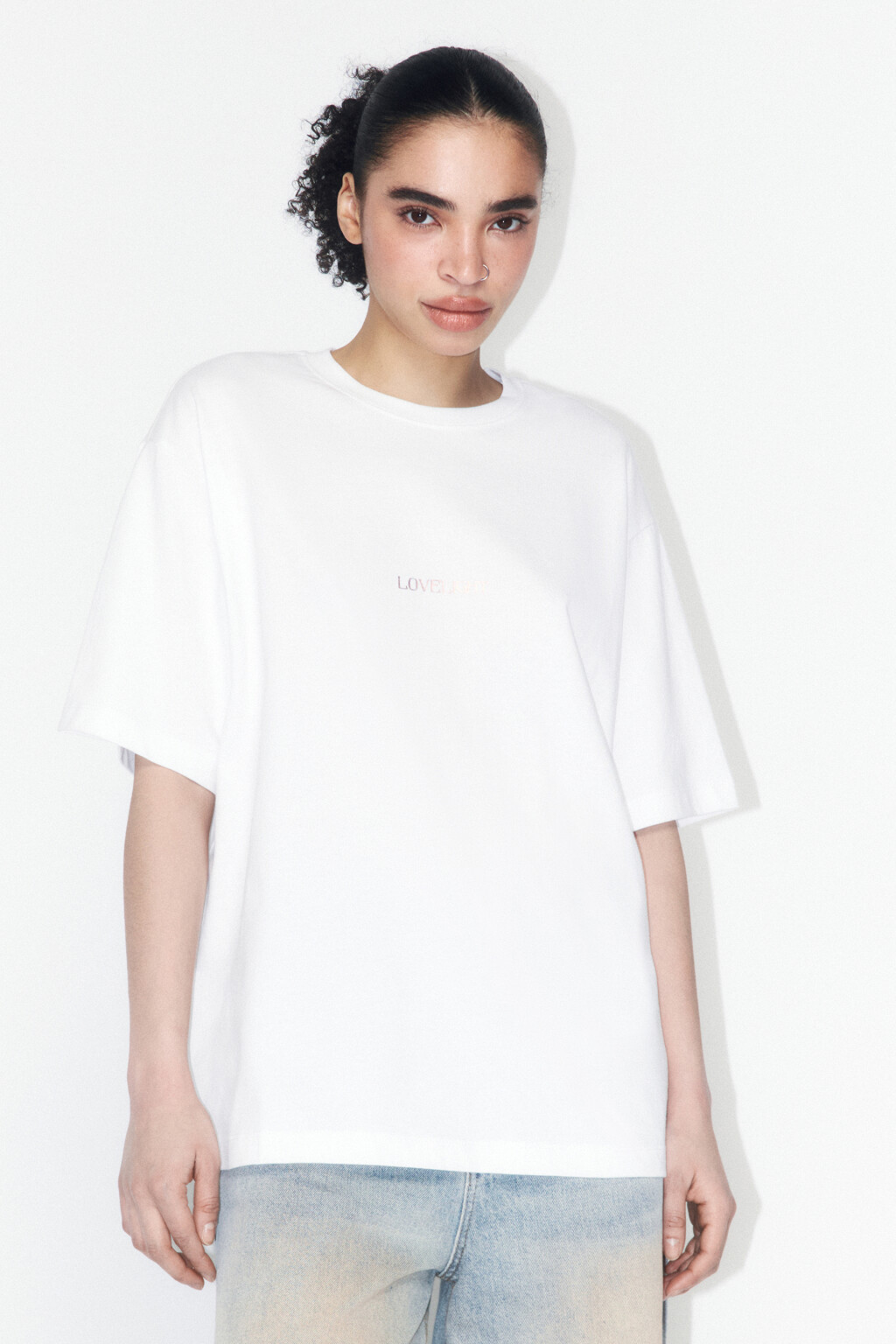 Футболка хлопковая с принтом в стиле таро - цвет белый - 2