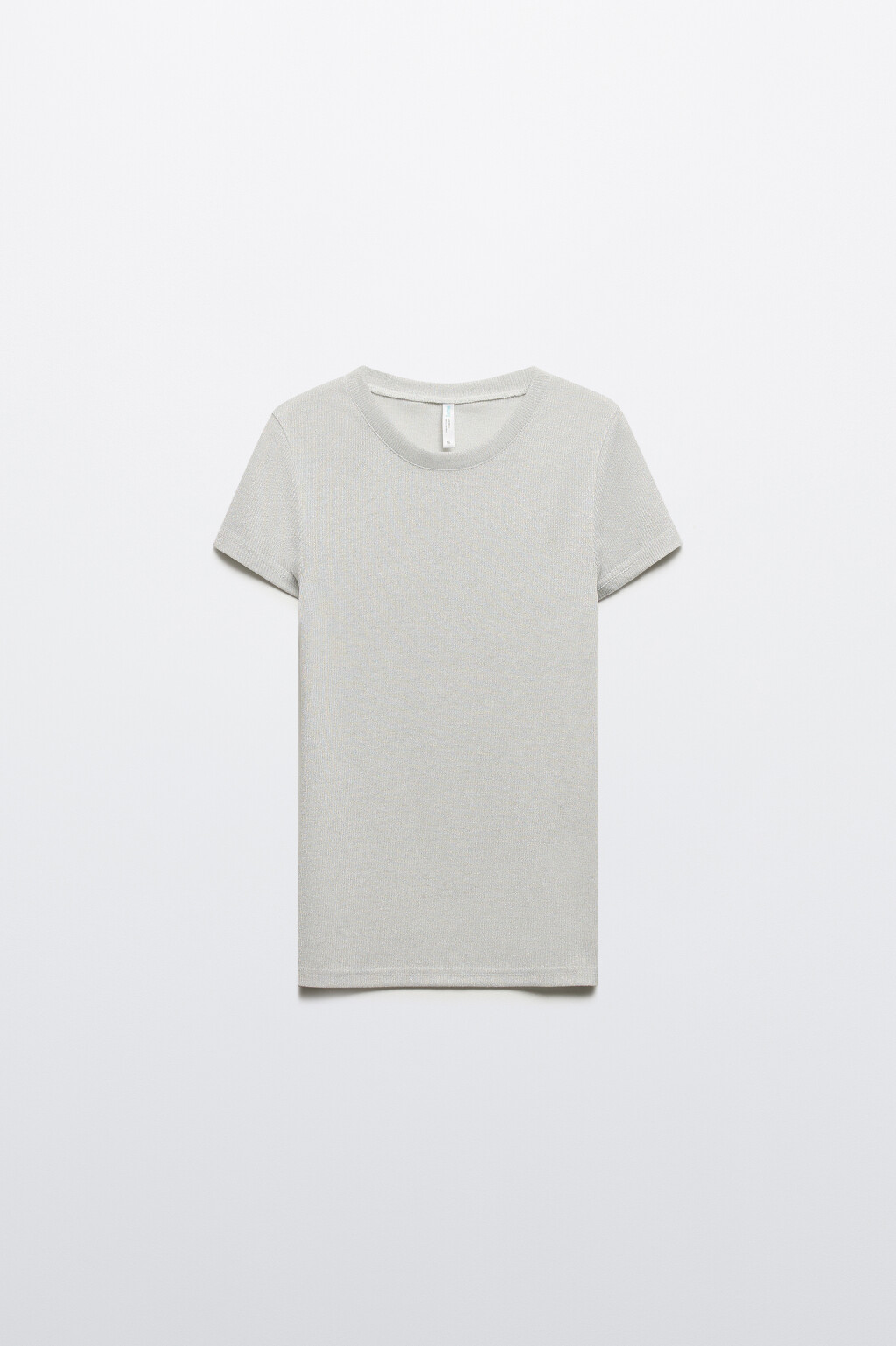 Футболка облегающая блестящая с люрексом - цвет серый - 8