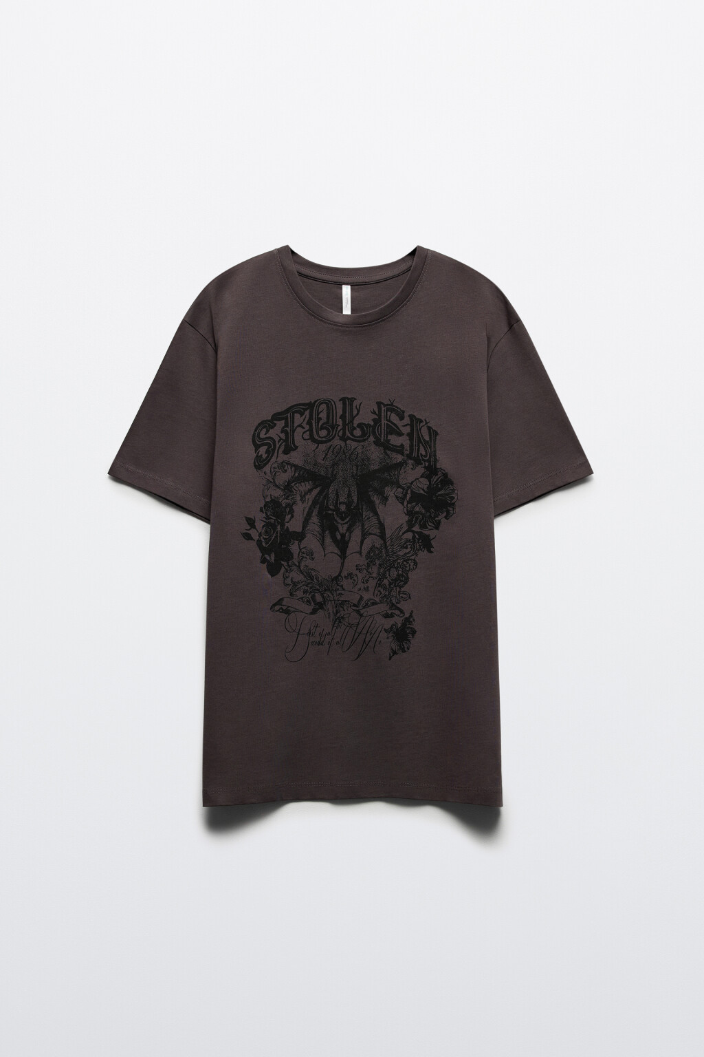 Футболка с вареным эффектом и принтом - цвет серый - 8