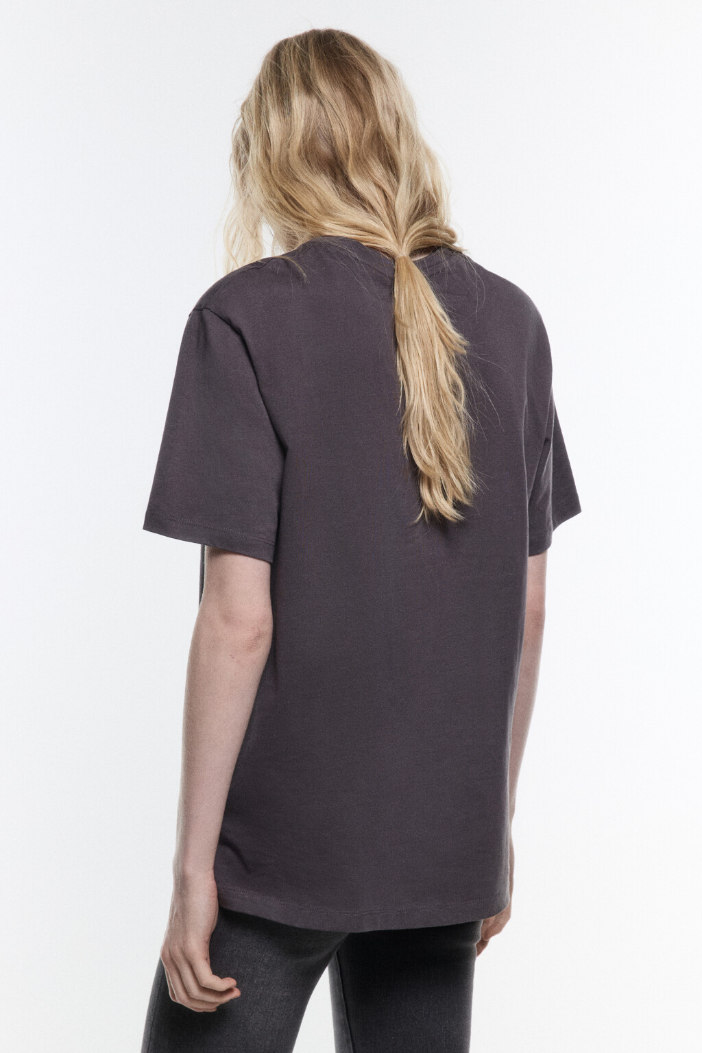 Футболка с вареным эффектом и принтом - цвет серый - 4