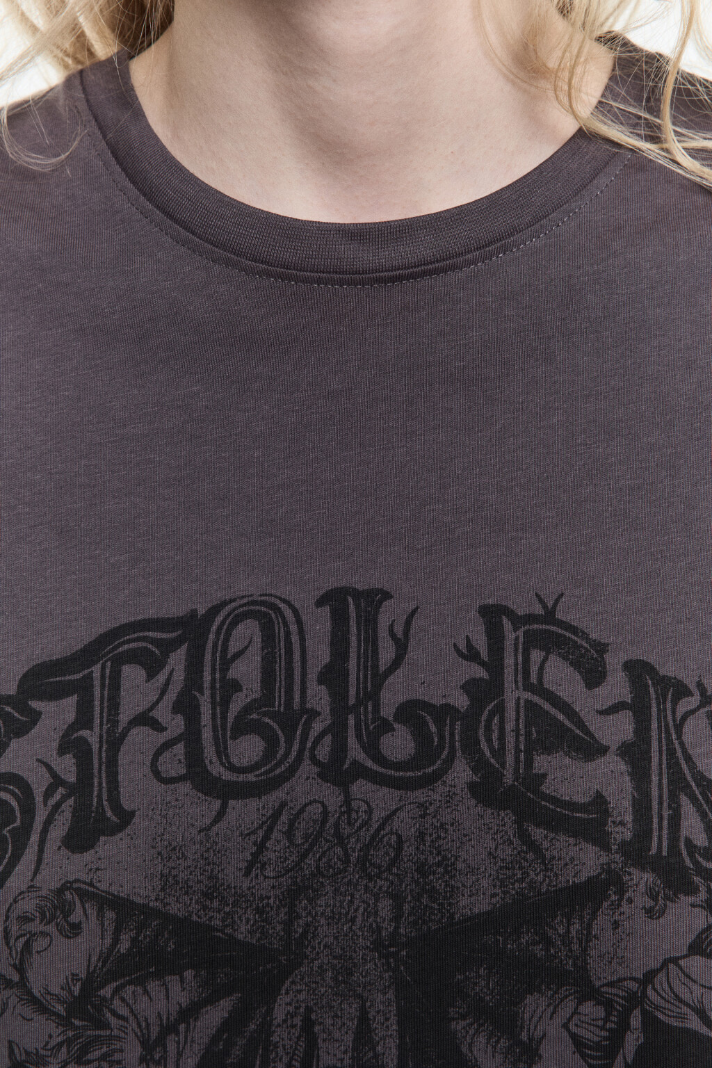 Футболка с вареным эффектом и принтом - цвет серый - 6