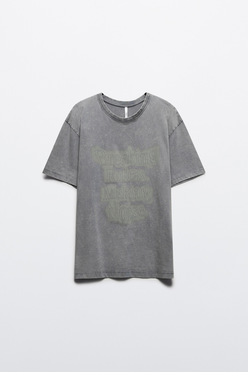 Футболка с вареным эффектом и принтом - цвет белый - 8