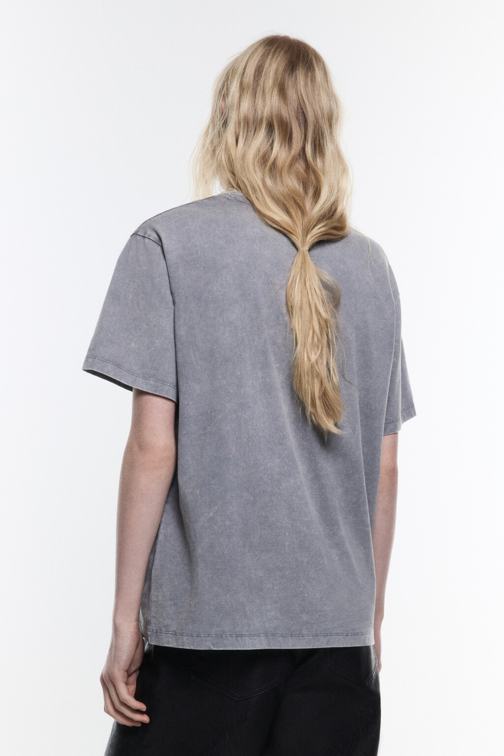 Футболка с вареным эффектом и принтом - цвет белый - 4