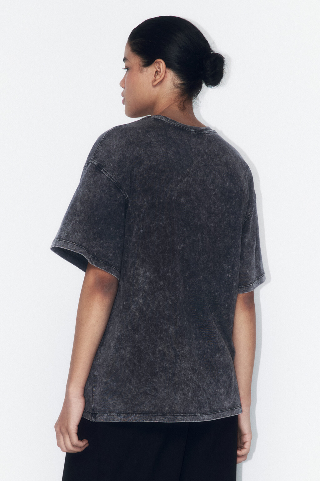 Футболка хлопковая с вареным эффектом - цвет серый - 3