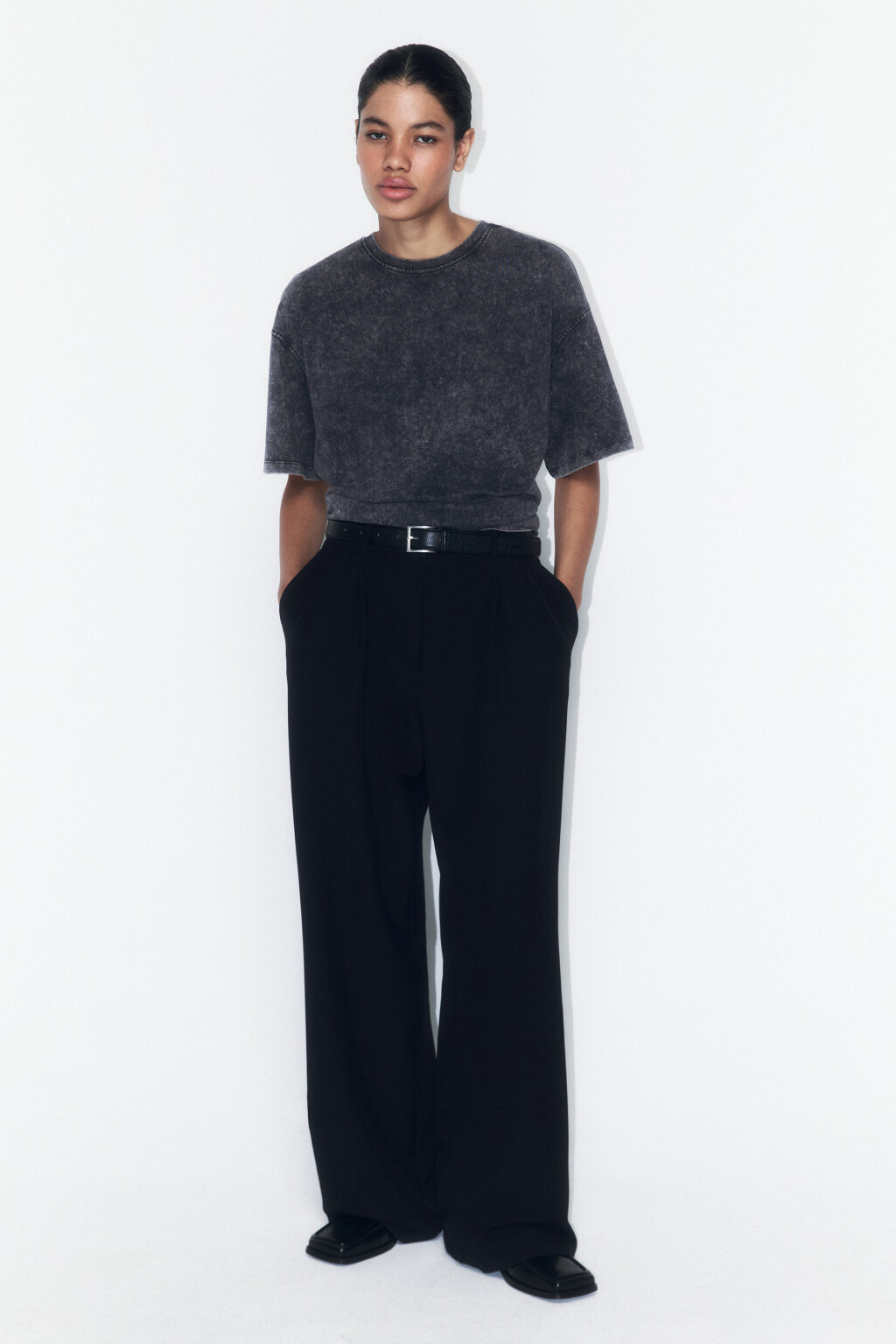 Футболка хлопковая с вареным эффектом - цвет серый - 4