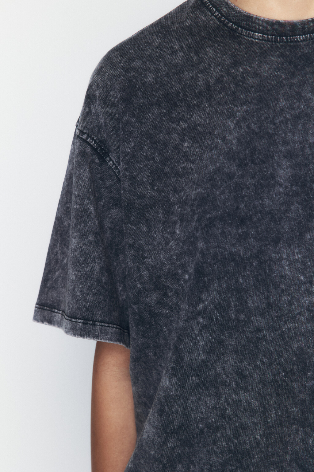 Футболка хлопковая с вареным эффектом - цвет серый - 6