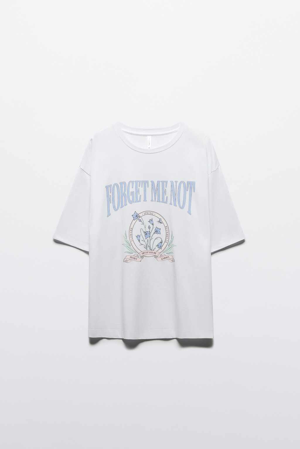 Футболка прямая хлопковая с принтом-надписью - цвет белый - 7