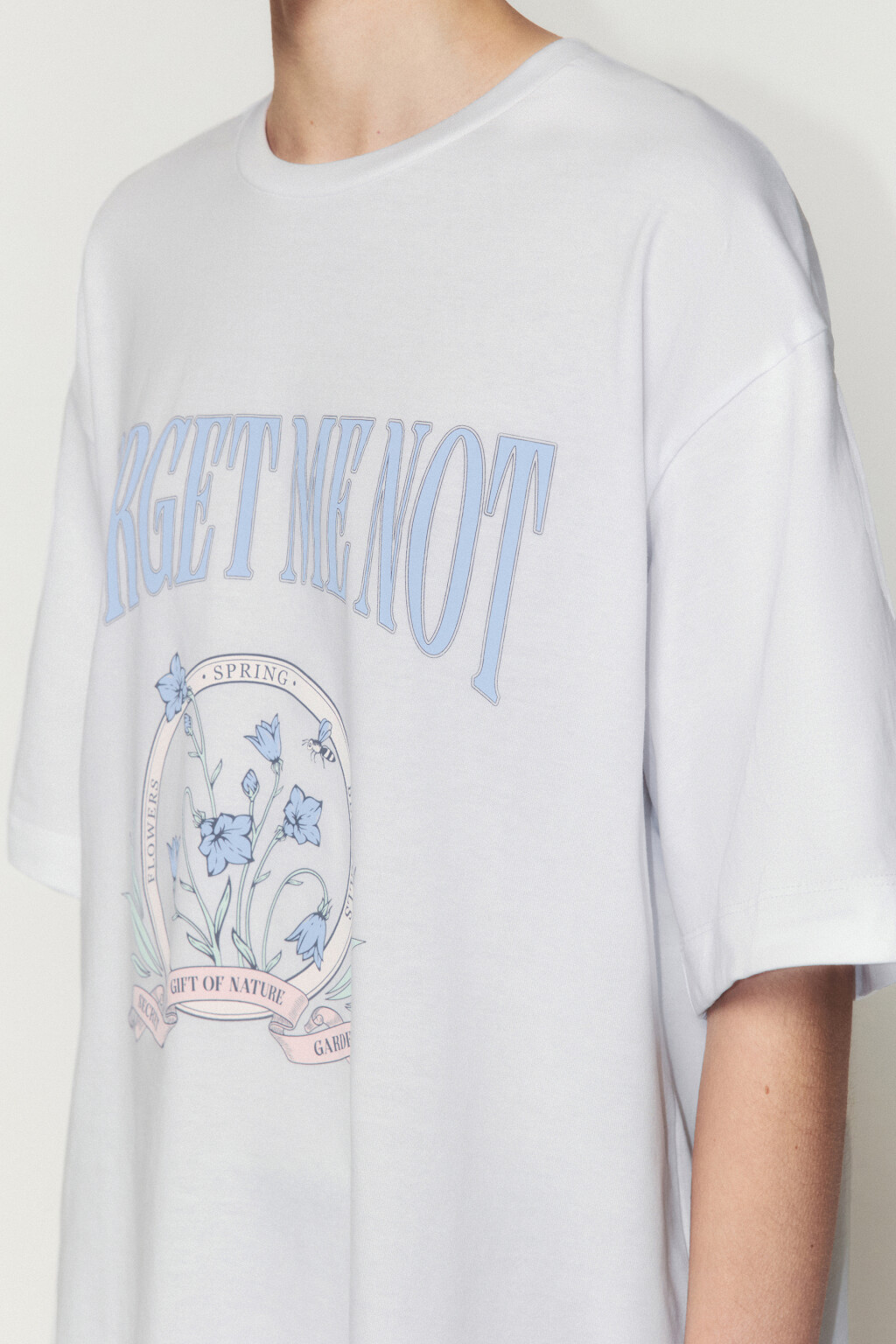 Футболка прямая хлопковая с принтом-надписью - цвет белый - 6