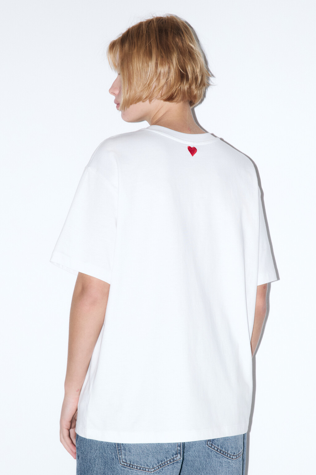 Футболка хлопковая с рисунком и надписью - цвет белый - 3