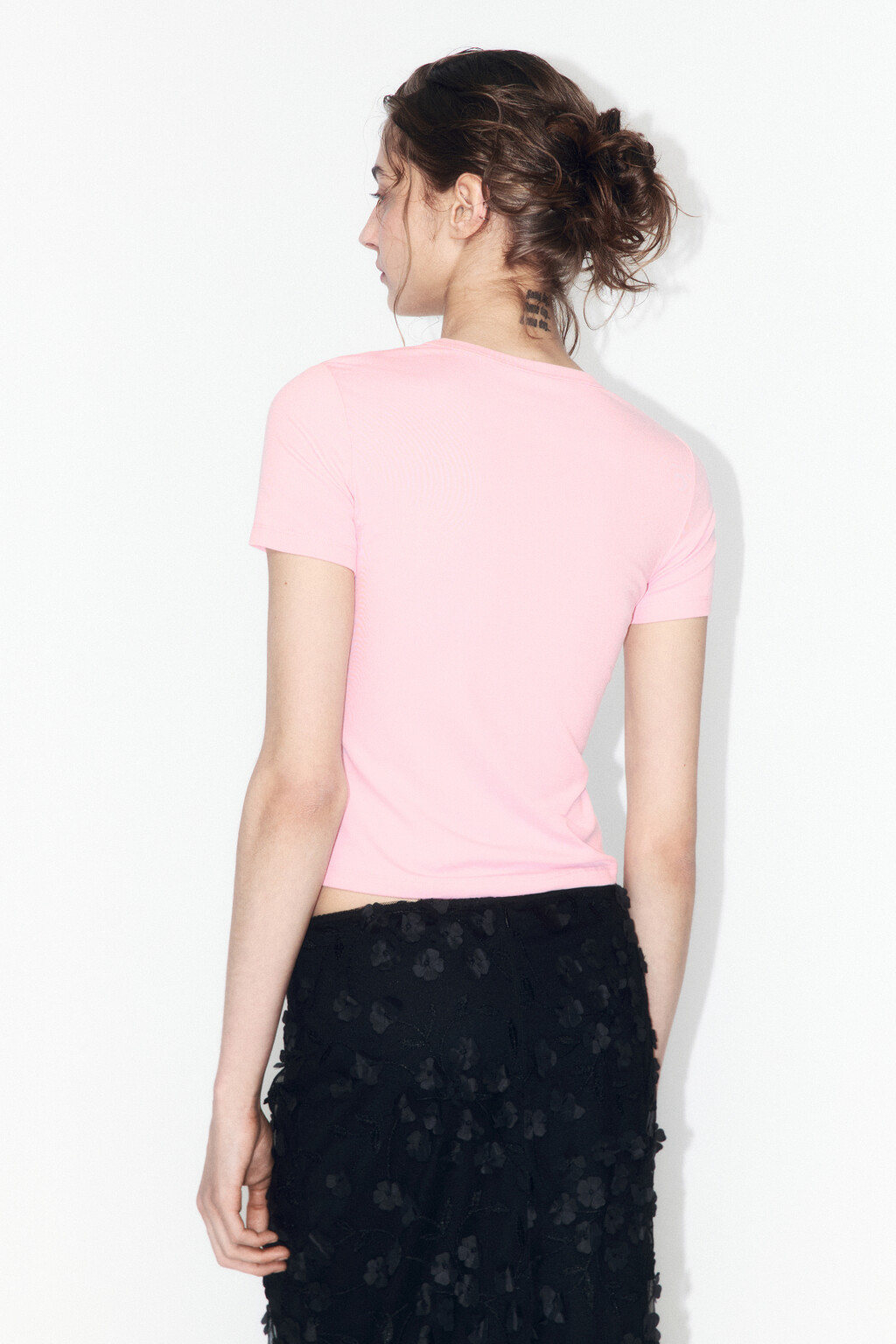 Футболка трикотажная из вискозы - цвет розовый - 4