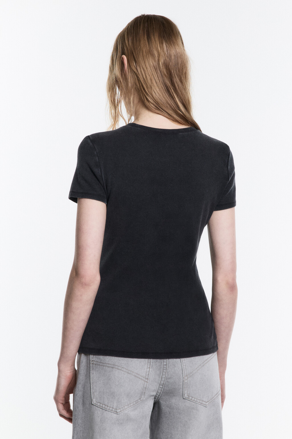 Футболка облегающая с вареным эффектом - цвет серый - 3