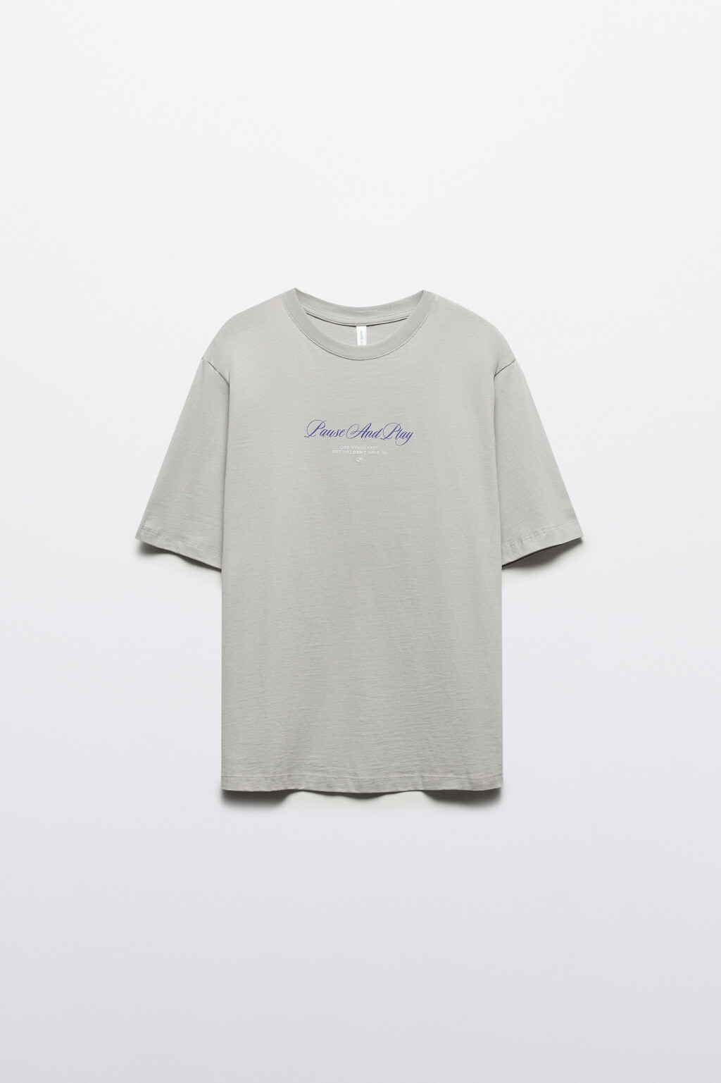 Футболка прямая хлопковая с принтом - цвет серый - 7
