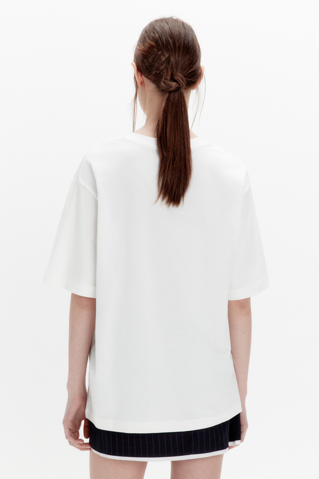 Футболка прямая хлопковая с принтом - цвет белый - 3