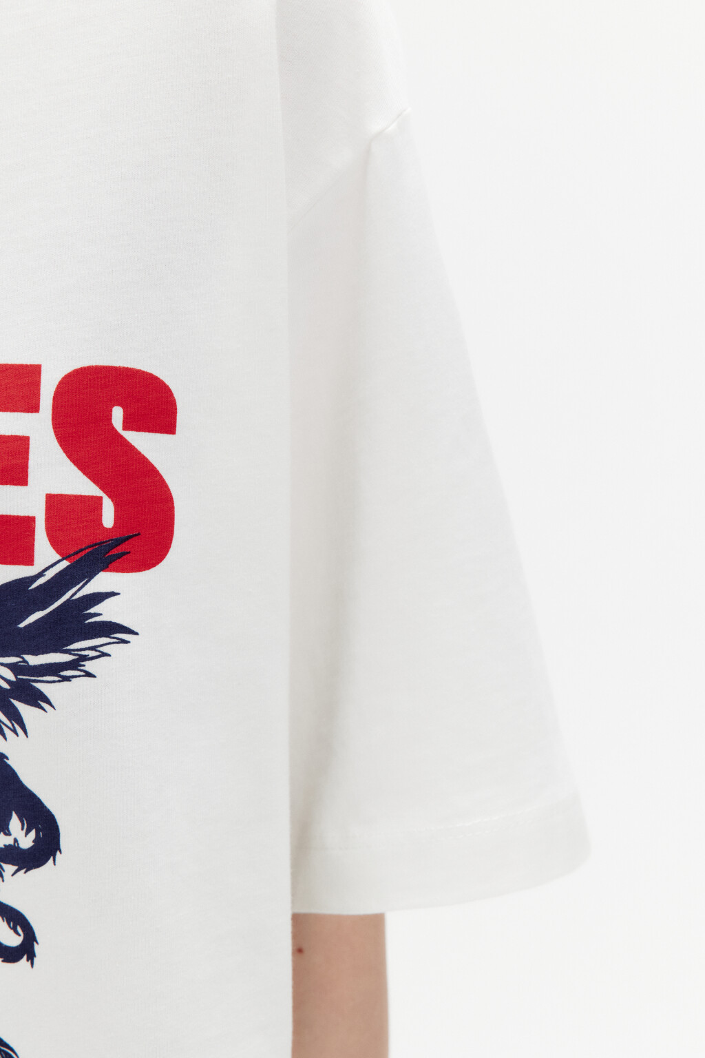 Футболка прямая хлопковая с принтом - цвет белый - 6