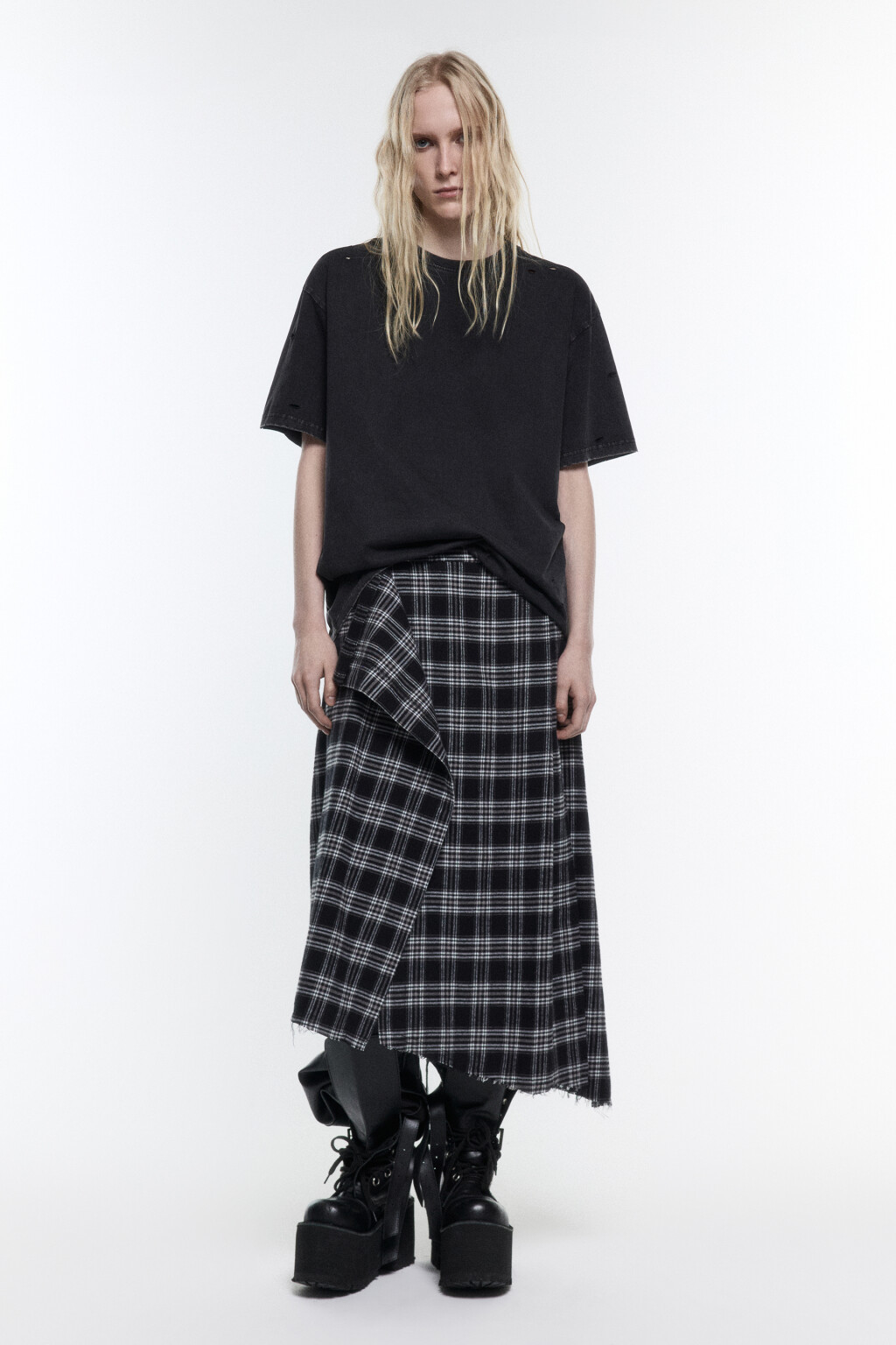 Футболка хлопковая с состаренным эффектом - цвет серый - 5