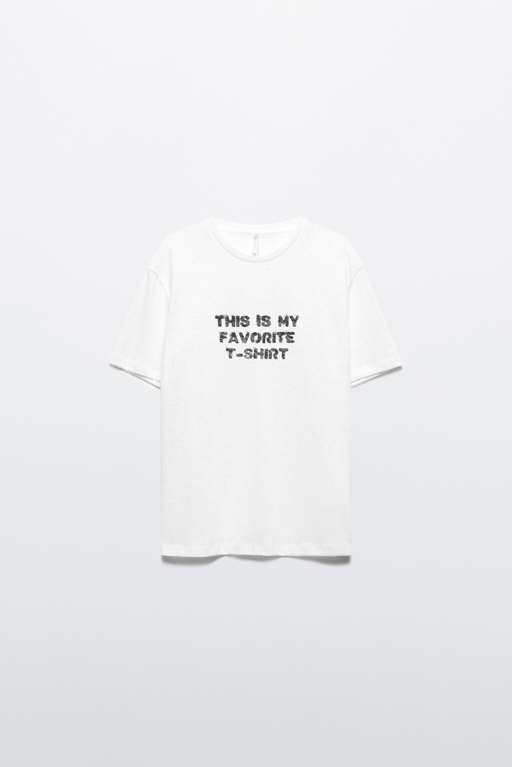 Футболка свободная хлопковая с надписью - цвет белый - 8