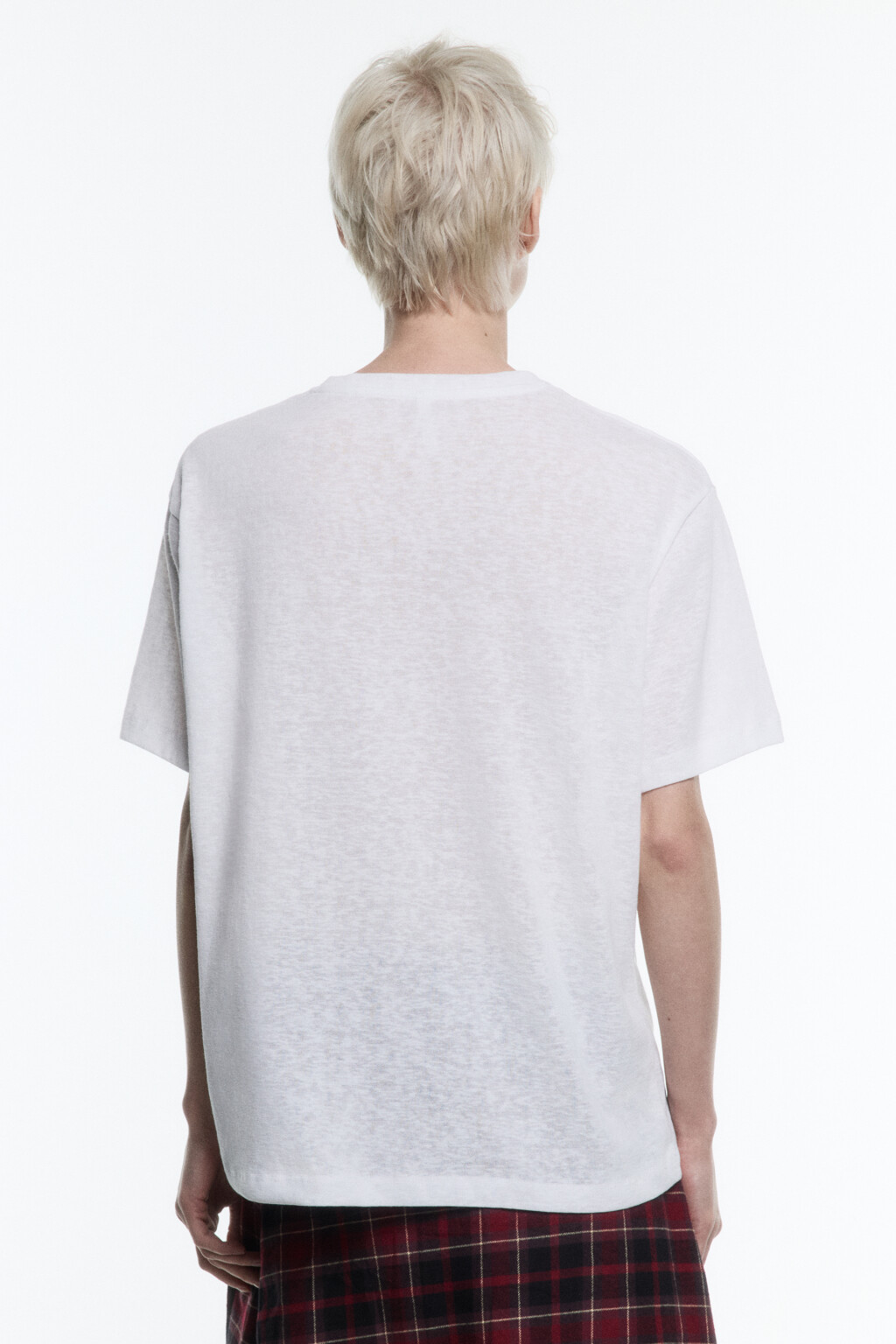 Футболка свободная хлопковая с надписью - цвет белый - 4