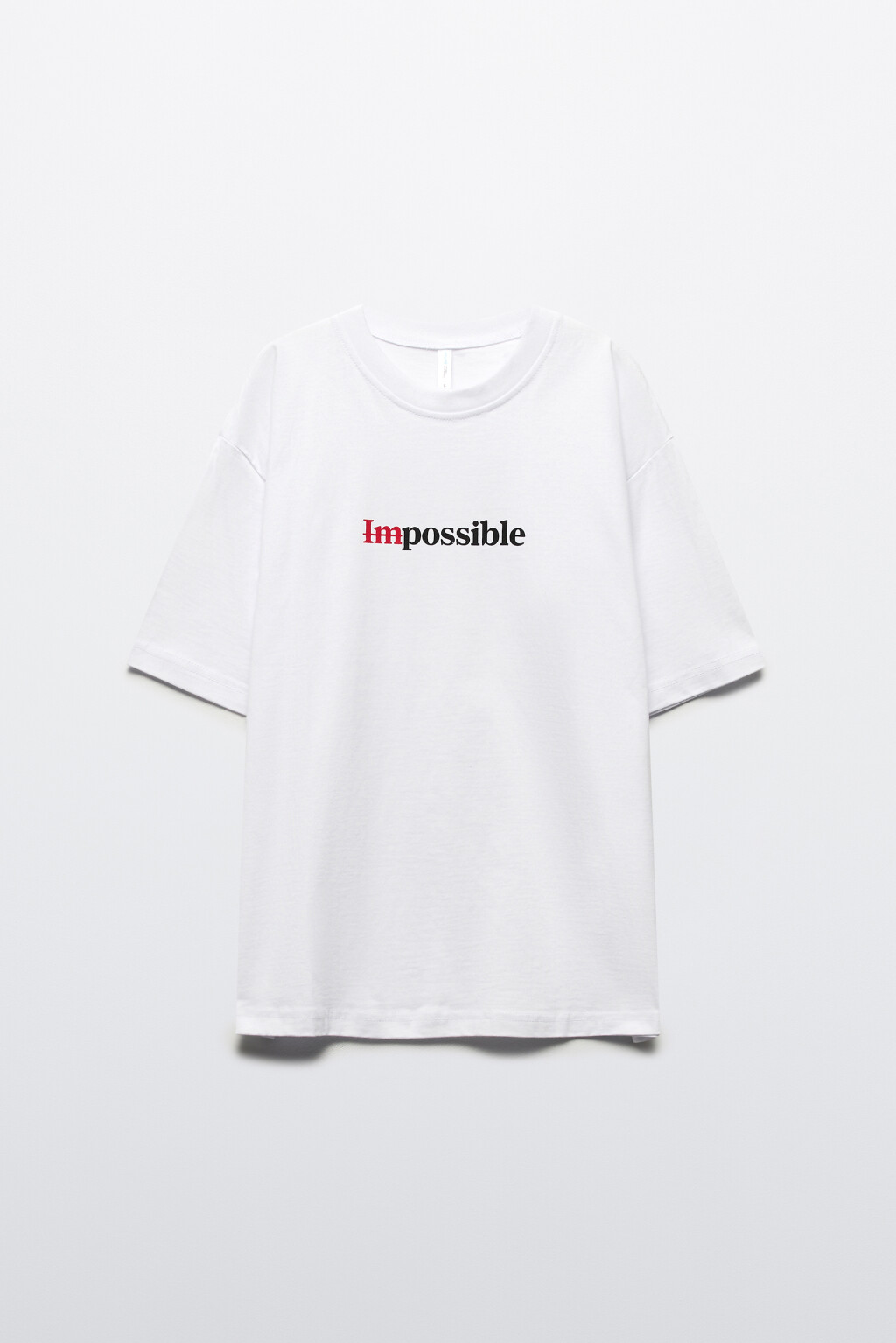 Футболка свободная хлопковая с надписью - цвет белый - 8