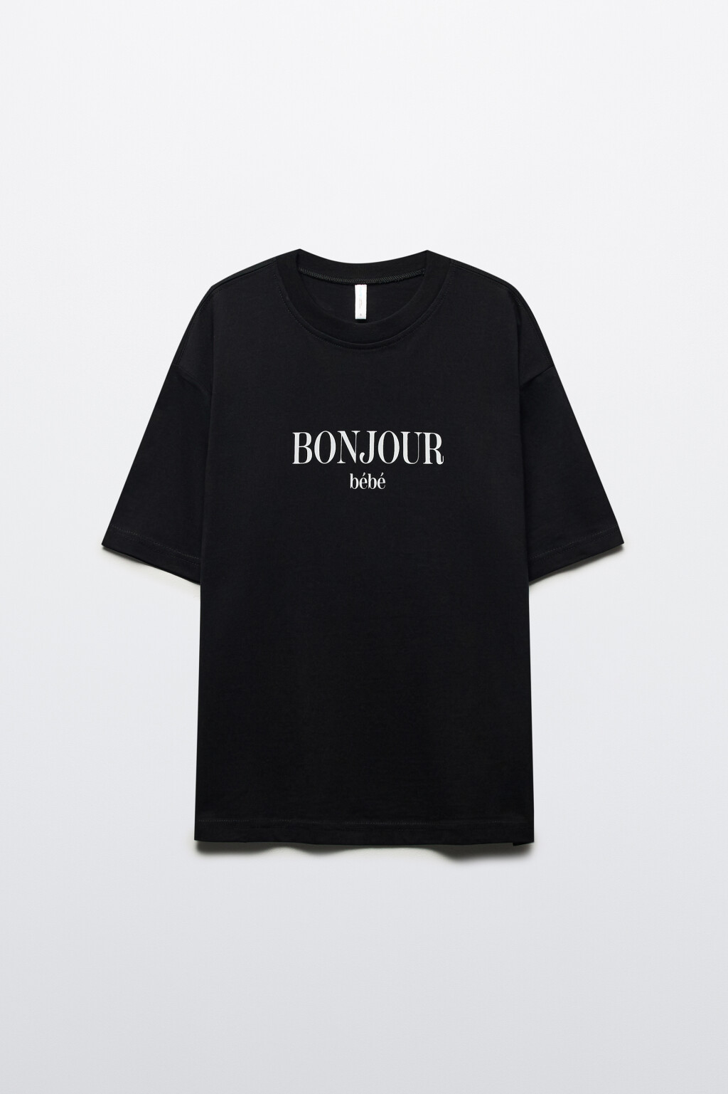 Футболка свободная хлопковая с надписью - цвет черный - 8