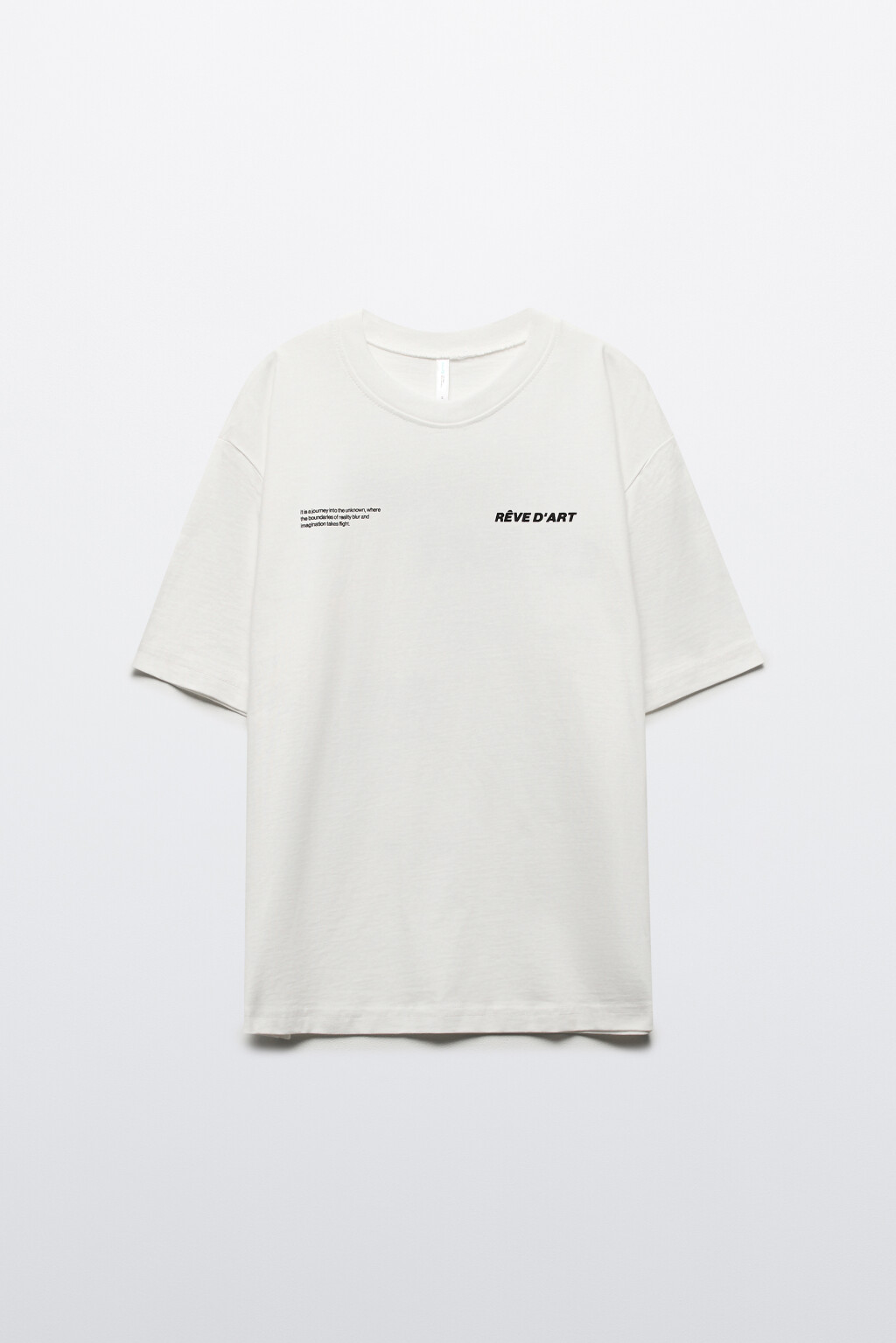 Футболка свободная хлопковая с надписью - цвет белый - 8