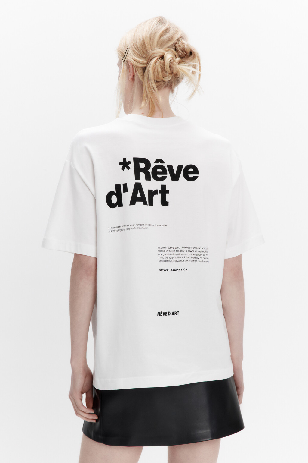 Футболка свободная хлопковая с надписью - цвет белый - 4