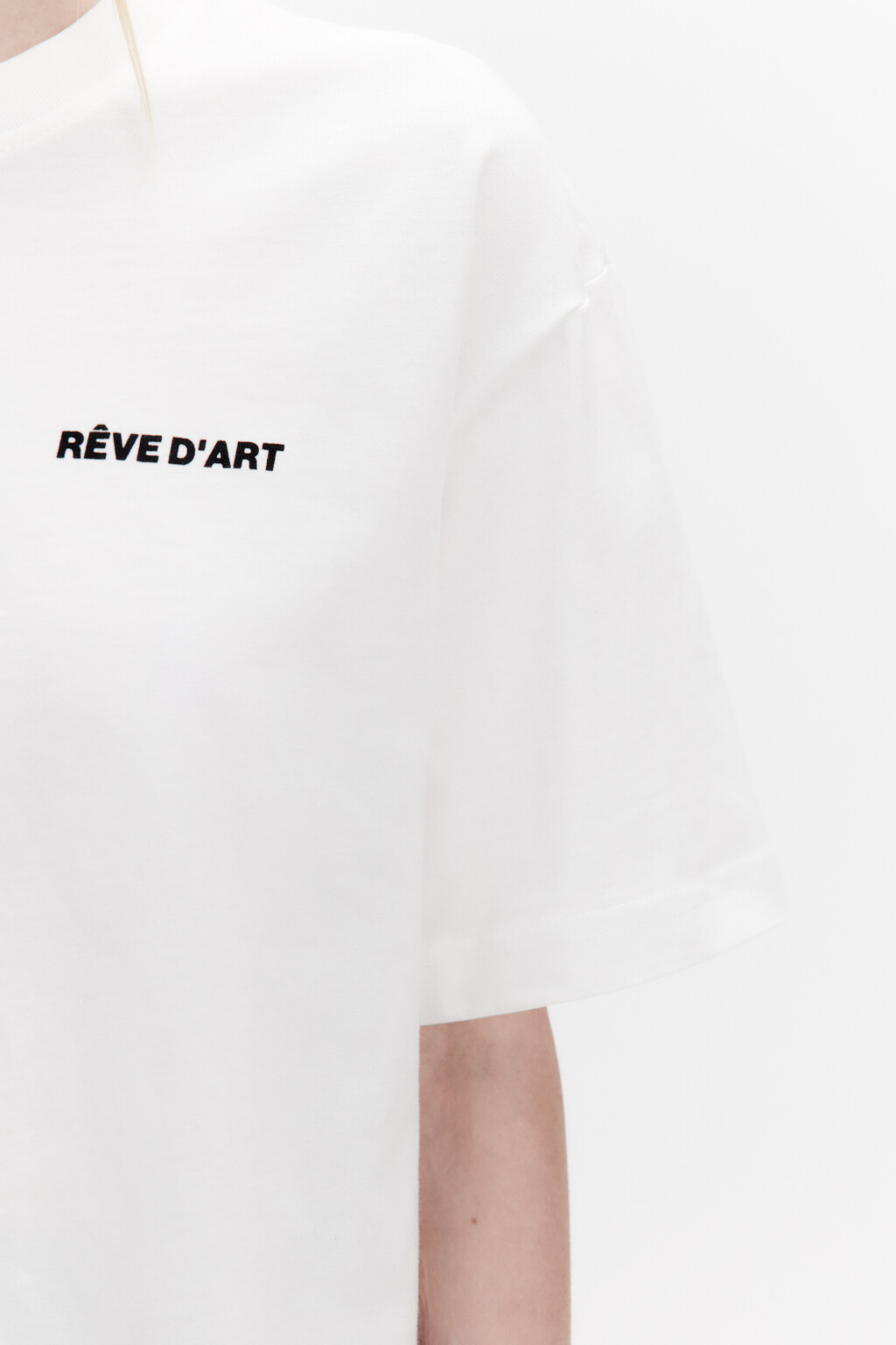 Футболка свободная хлопковая с надписью - цвет белый - 7