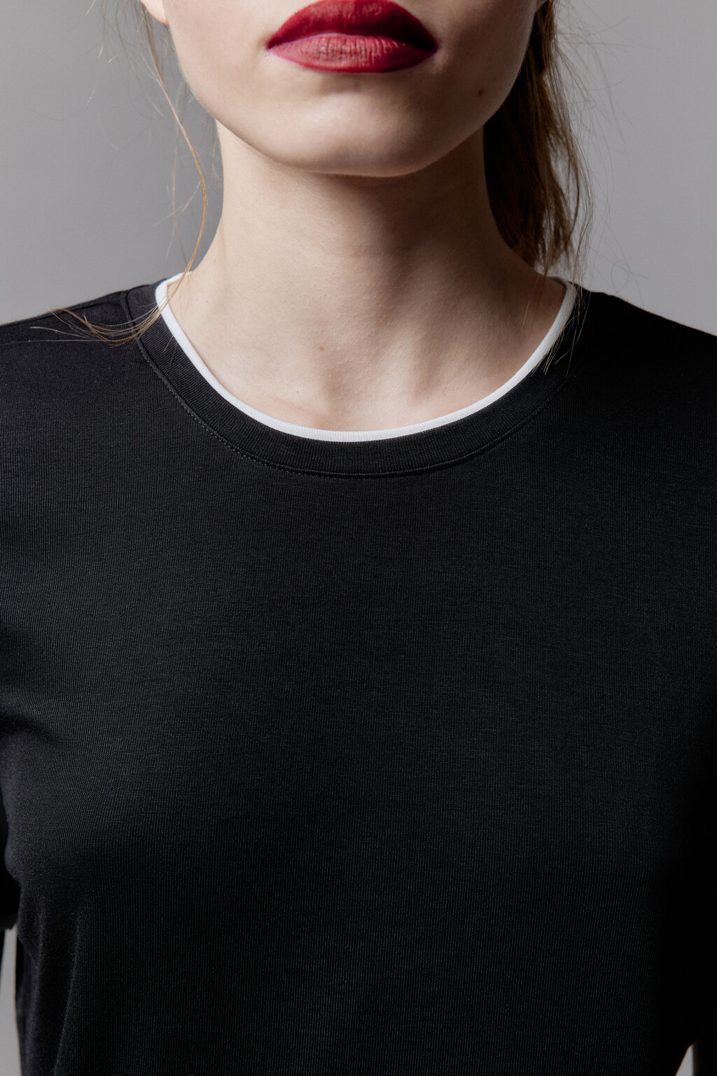 Футболка бамбуковая с имитацией второго слоя - цвет черный - 6