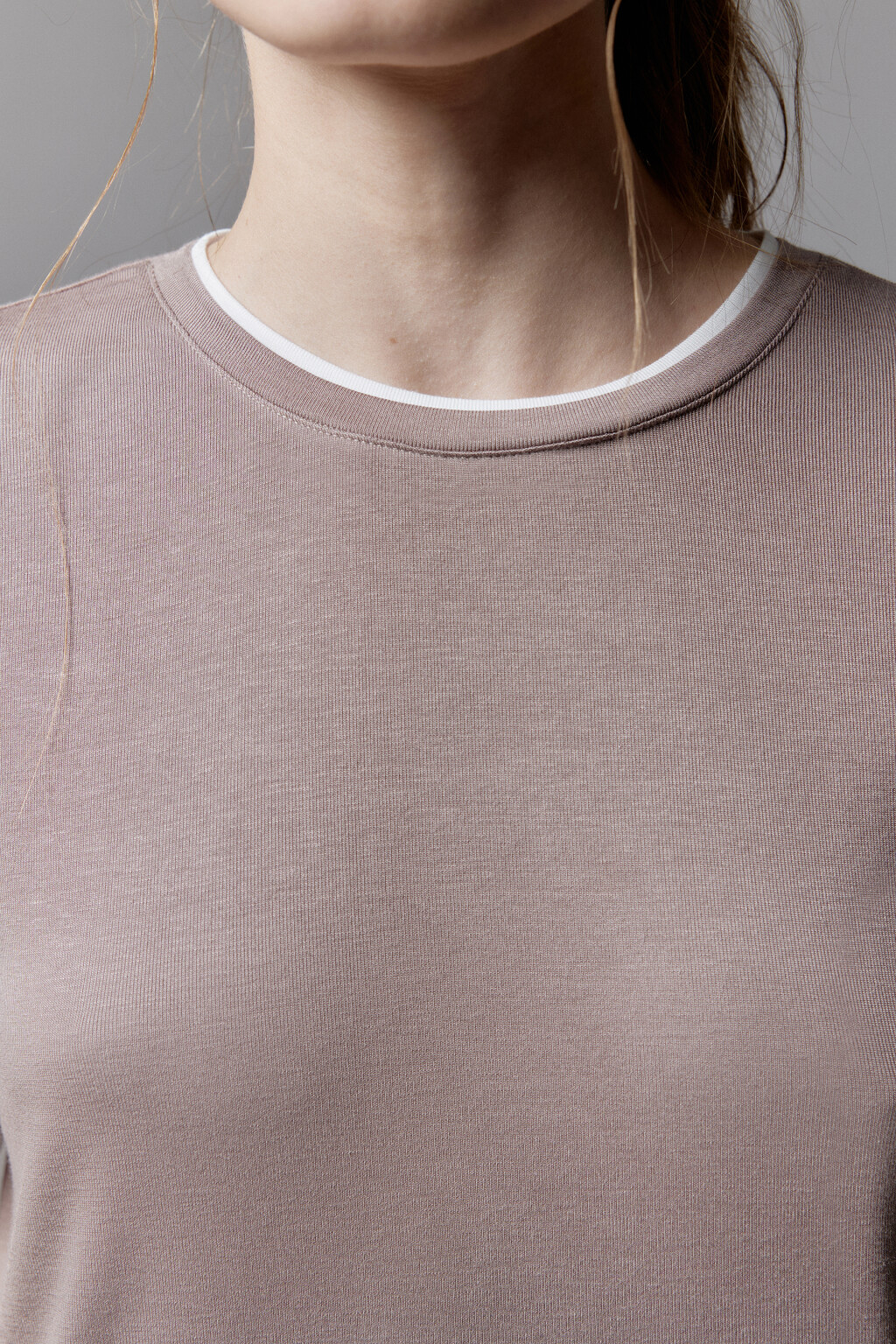 Футболка бамбуковая с имитацией второго слоя - цвет бежевый - 7